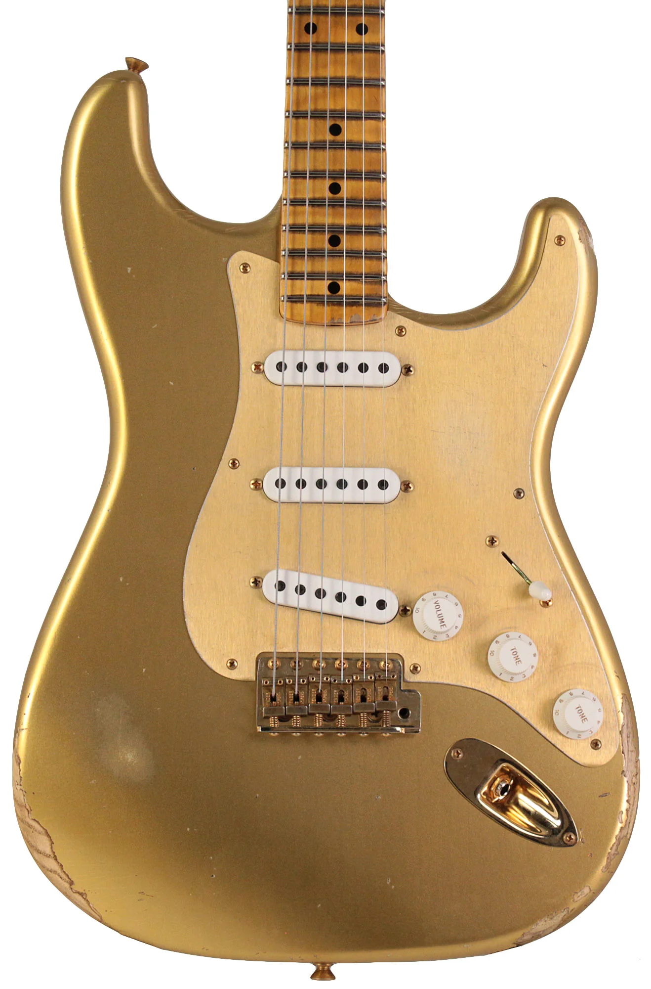 Fender Custom Shop Limited 1955 Bone Tone Strat, Relic, Aged HLE Gold - Image 7