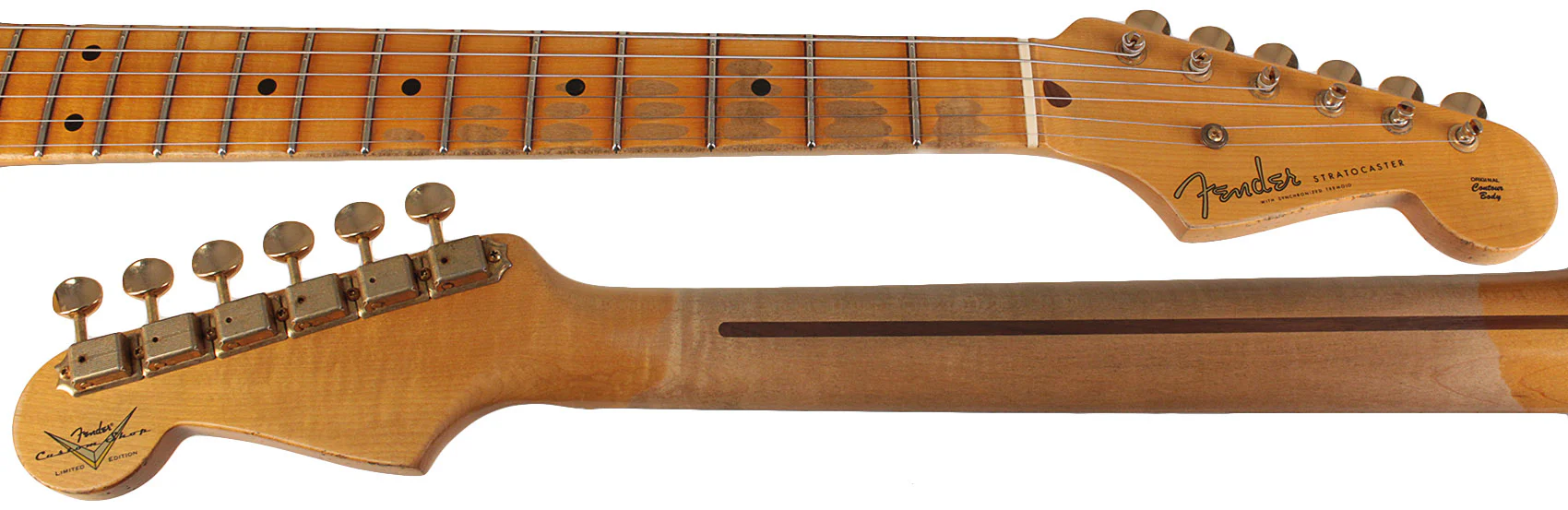 Fender Custom Shop Limited 1955 Bone Tone Stratocaster, Relic, Wide Fade 2-Color Sunburst - Image 8