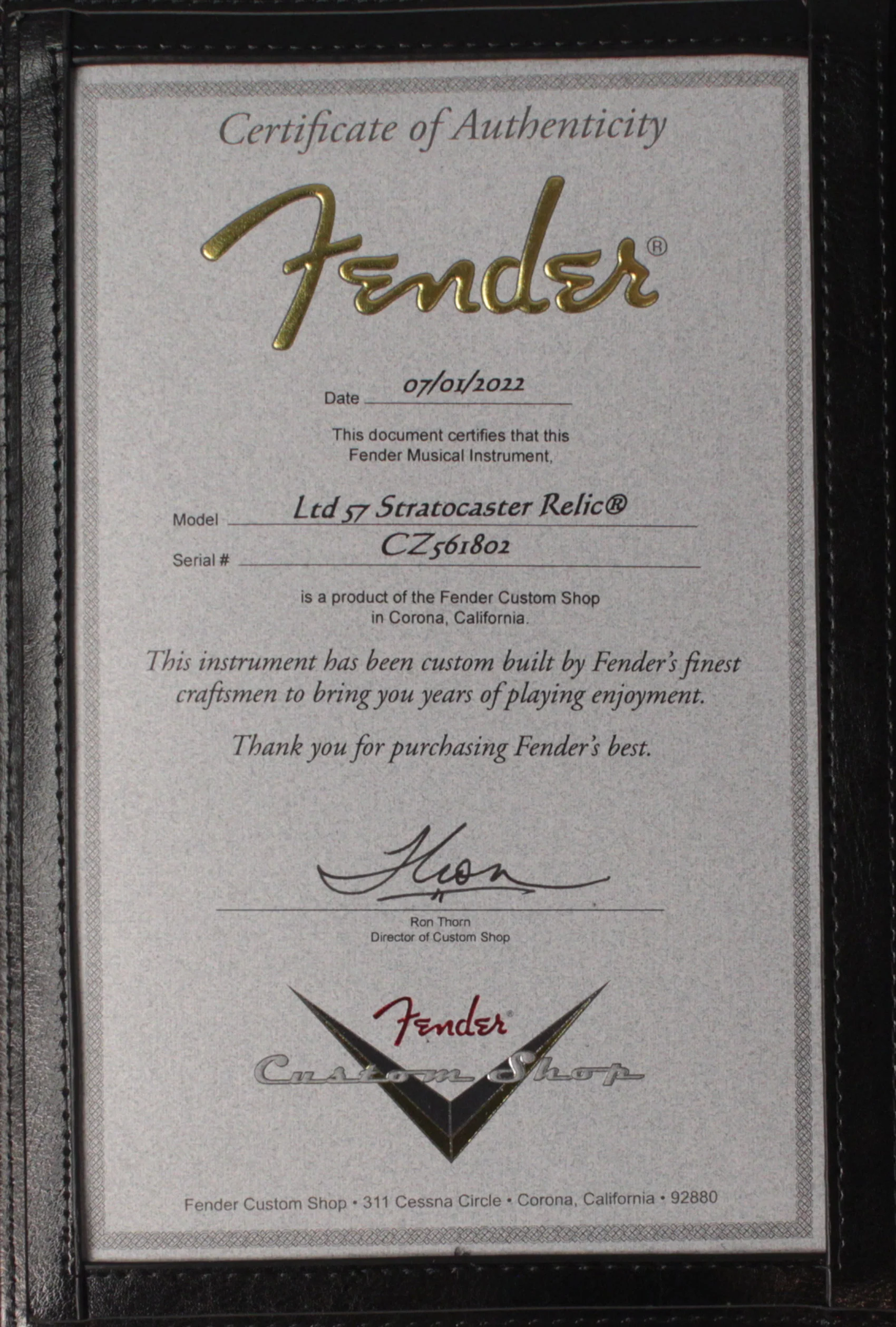 Fender Custom Shop Limited 1957 Stratocaster Relic Guitar, Aged Black - Image 10