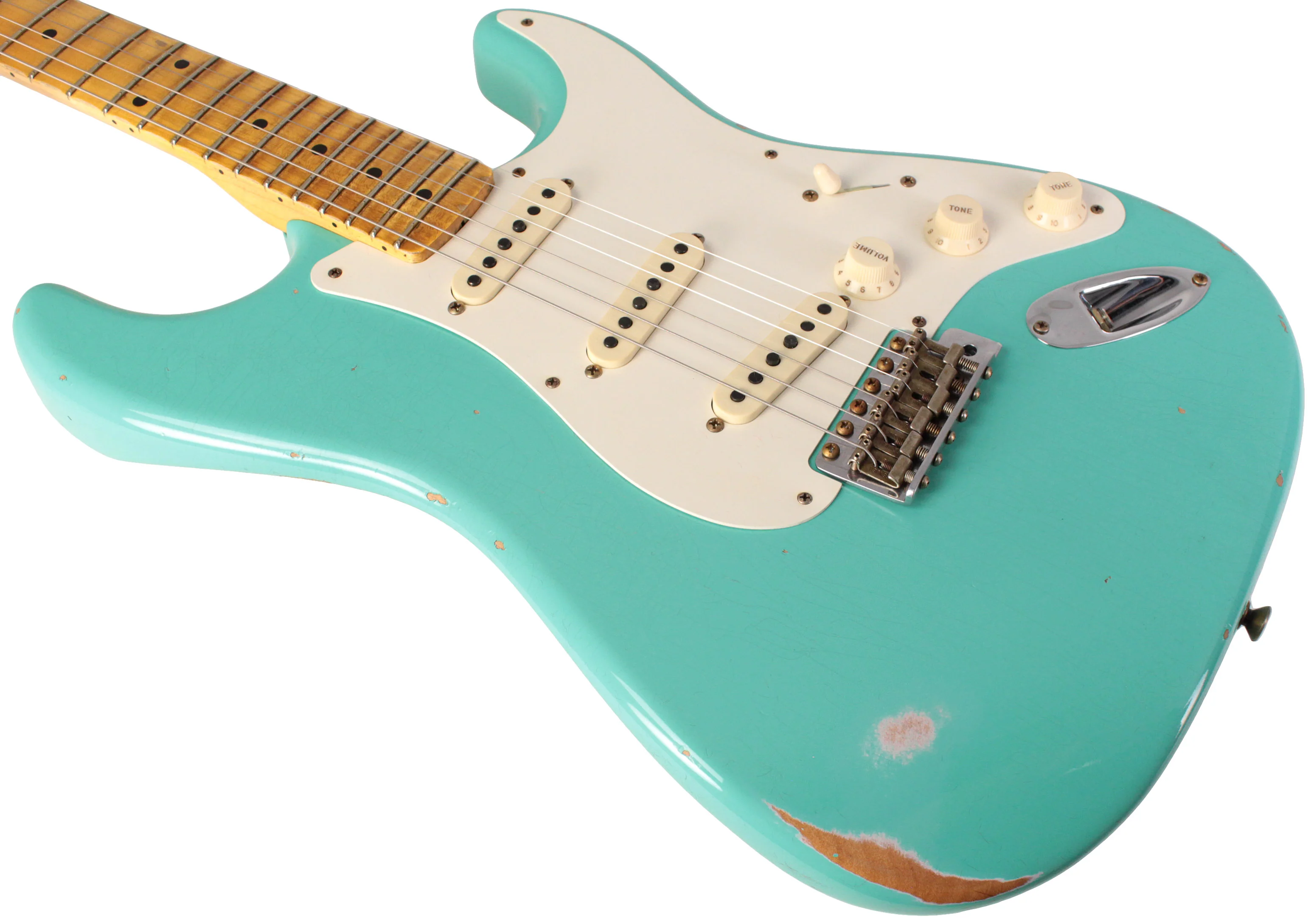 Fender Custom Shop Limited 1957 Stratocaster Relic Guitar, Faded Aged Sea Foam Green - Image 4