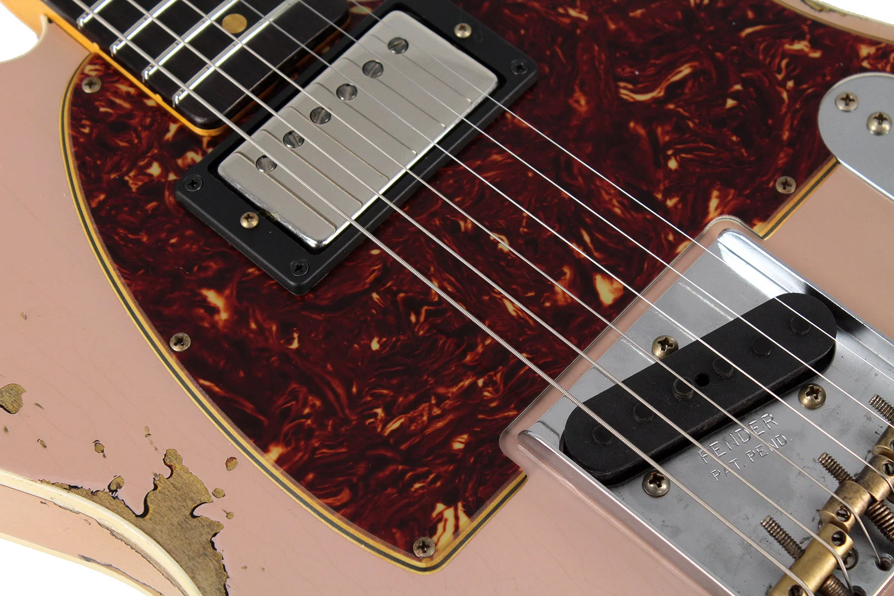 Fender Custom Shop Limited 1960 HS Tele Custom, Heavy Relic, Dirty Shell Pink over 3 Tone Sunburst - Image 4
