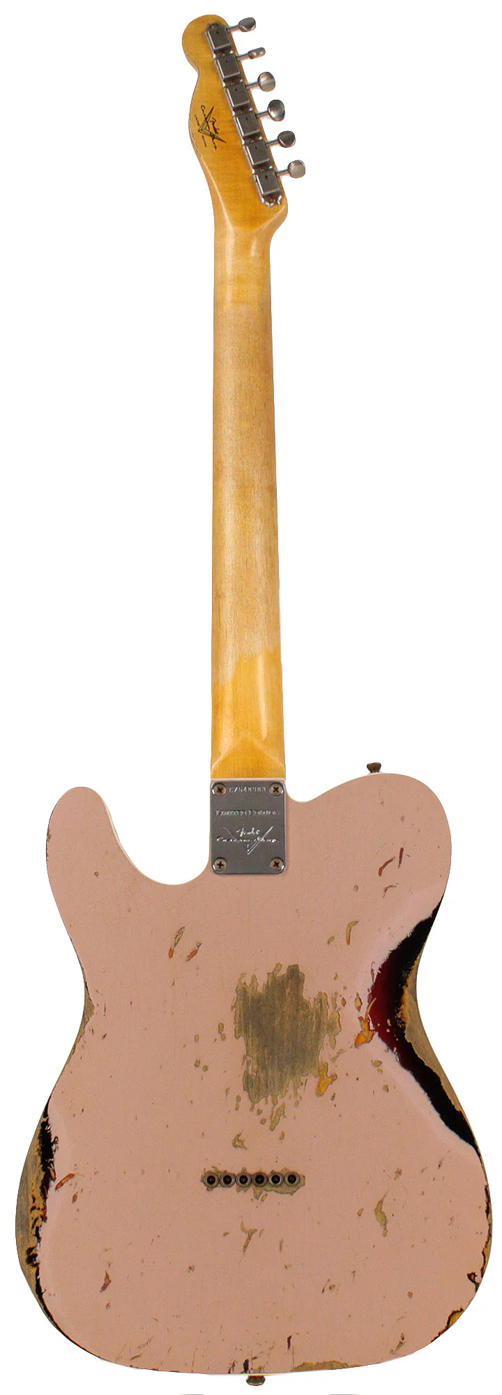 Fender Custom Shop Limited 1960 HS Tele Custom, Heavy Relic, Dirty Shell Pink over 3 Tone Sunburst - Image 9