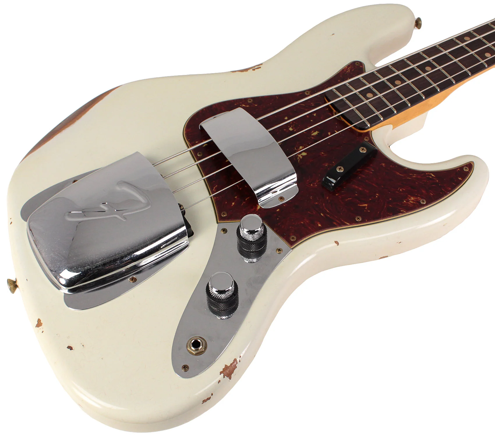 Fender Custom Shop Limited 1960 Jazz Bass, Relic, Aged Olympic White - Image 2
