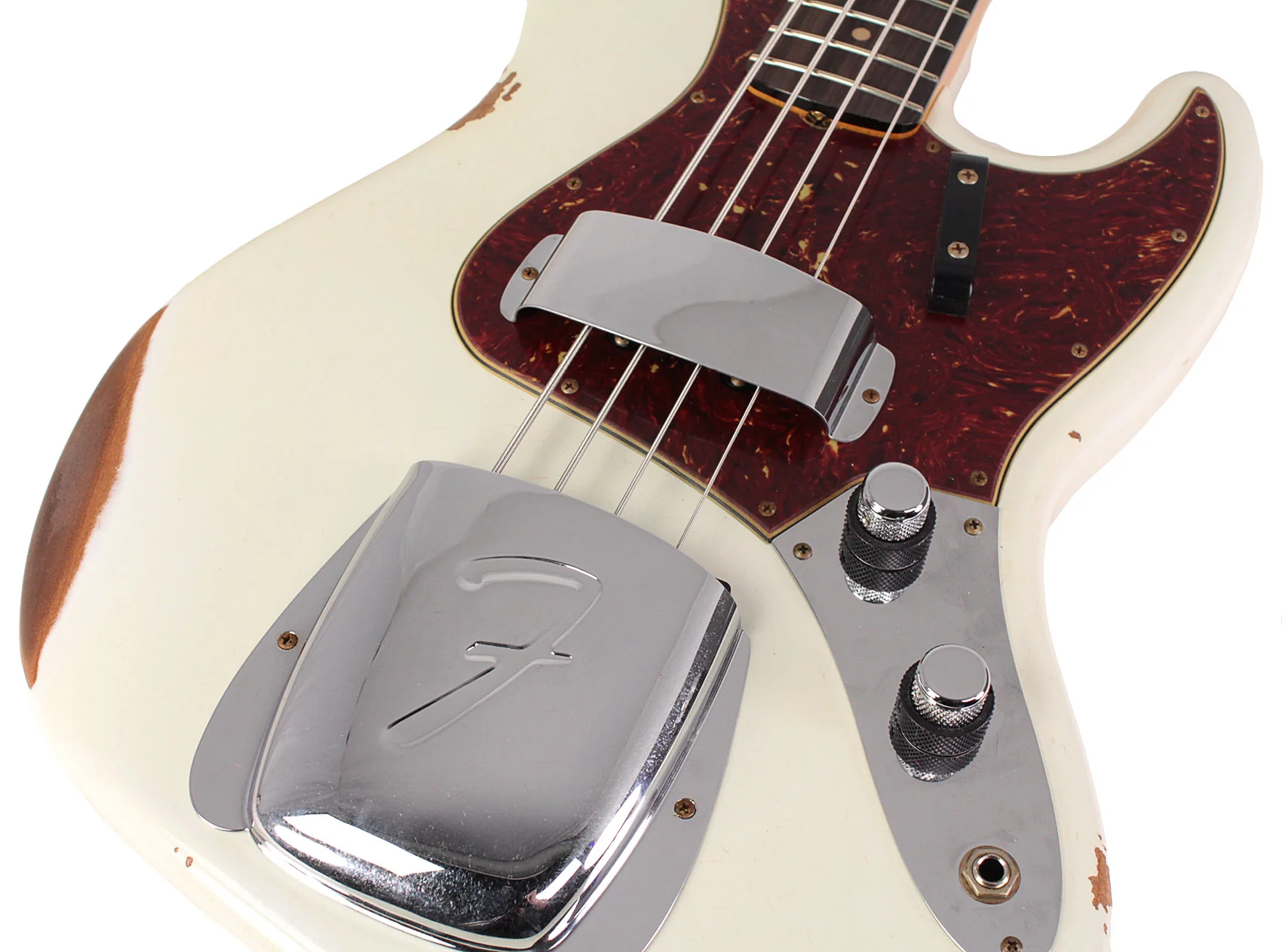 Fender Custom Shop Limited 1960 Jazz Bass, Relic, Aged Olympic White - Image 3
