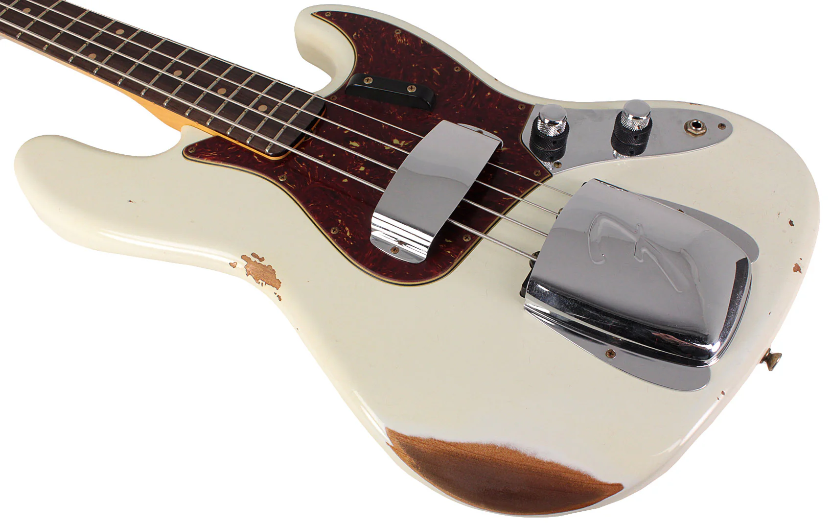 Fender Custom Shop Limited 1960 Jazz Bass, Relic, Aged Olympic White - Image 4