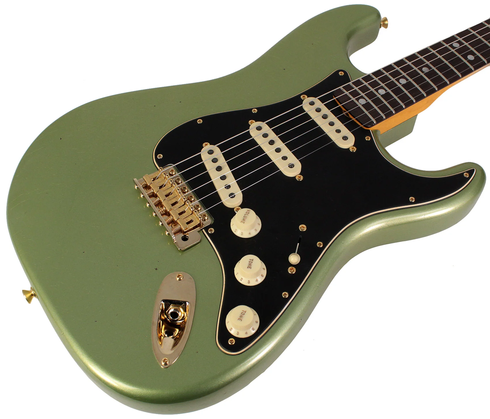 Fender Custom Shop Limited 1965 Dual-Mag Stratocaster Journeyman, Aged Sage Green Metallic - Image 2