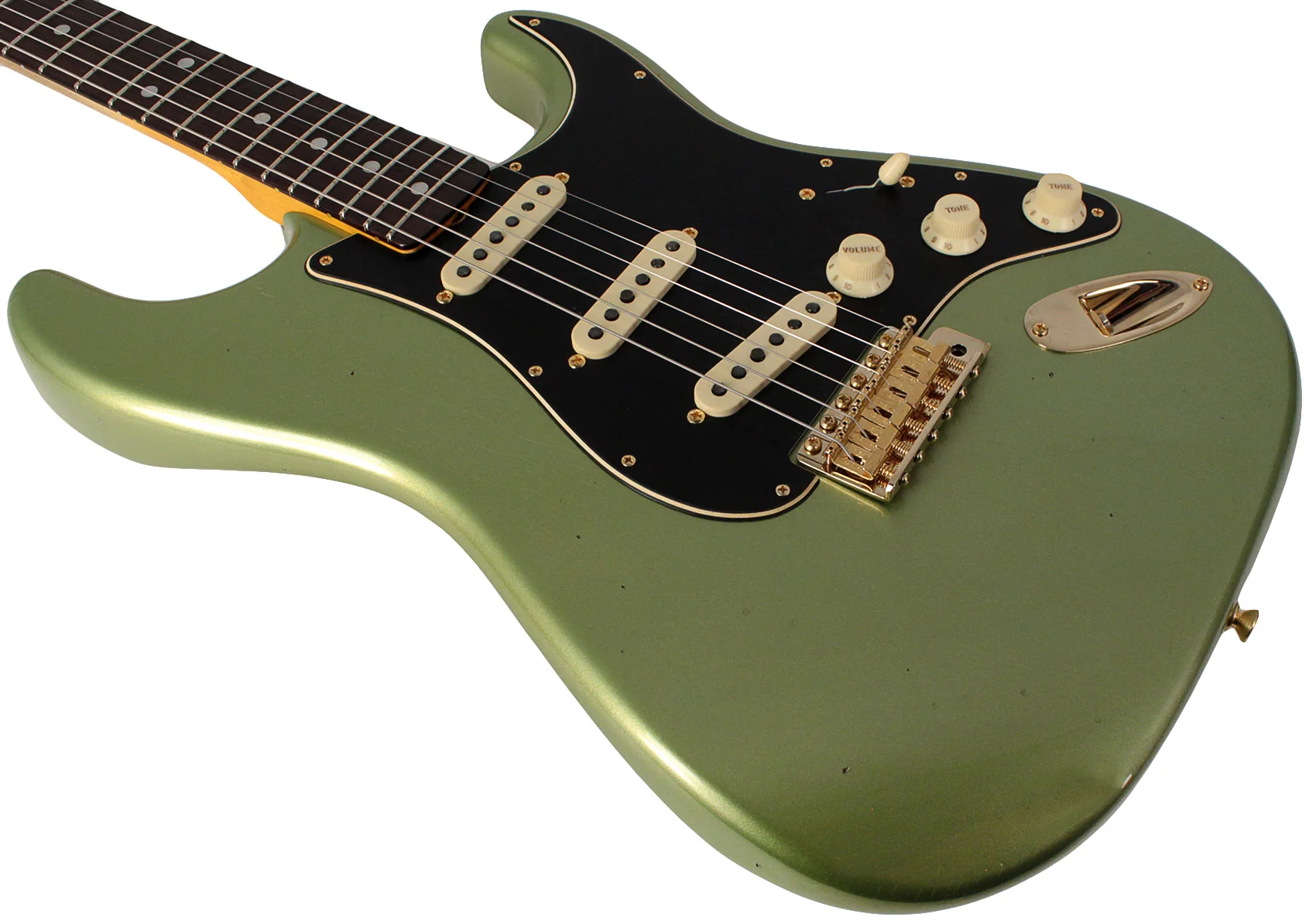 Fender Custom Shop Limited 1965 Dual-Mag Stratocaster Journeyman, Aged Sage Green Metallic - Image 4