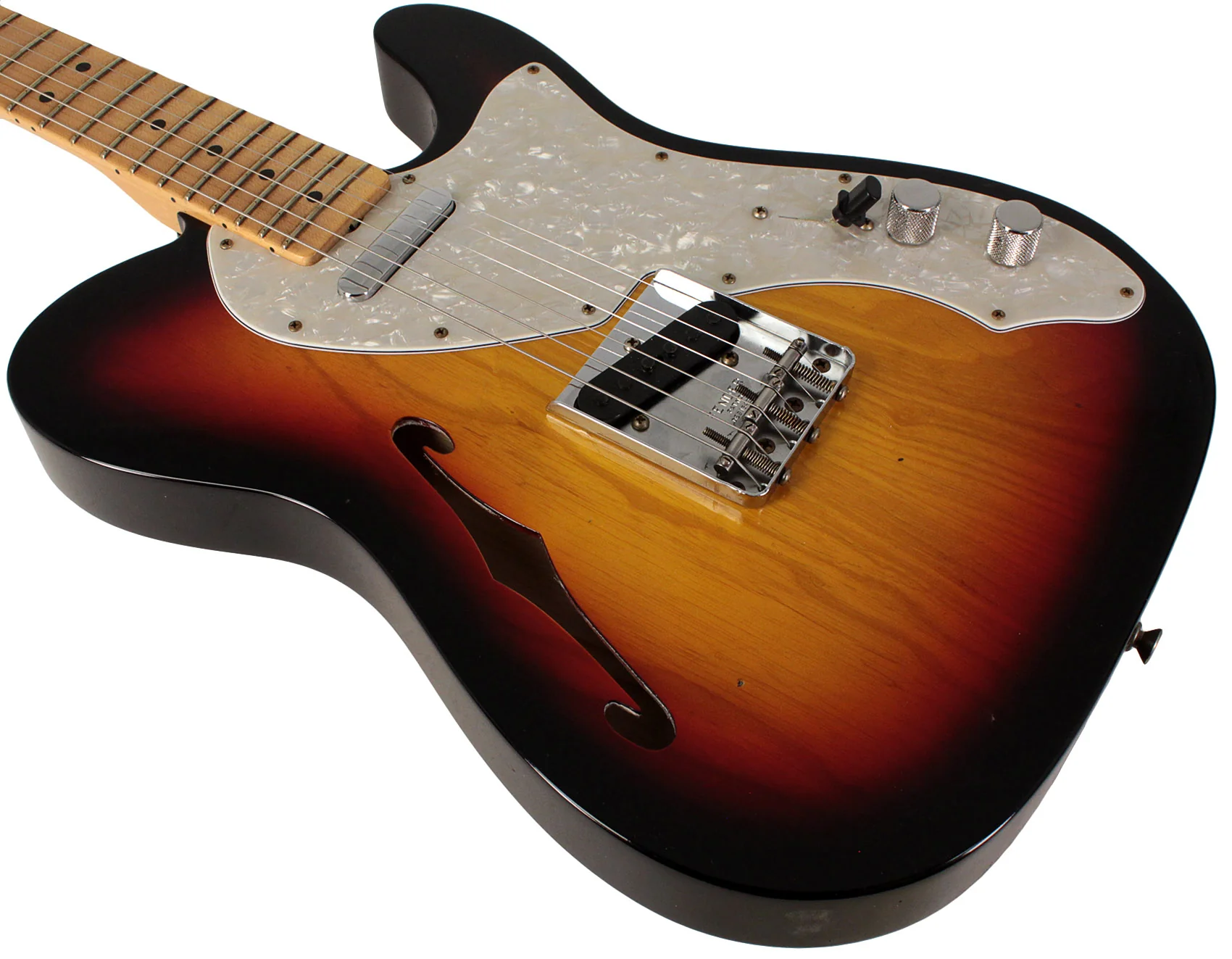 Fender Custom Shop Limited 1968 Telecaster Thinline Guitar, Journeyman Relic, 3 Tone Sunburst - Image 4