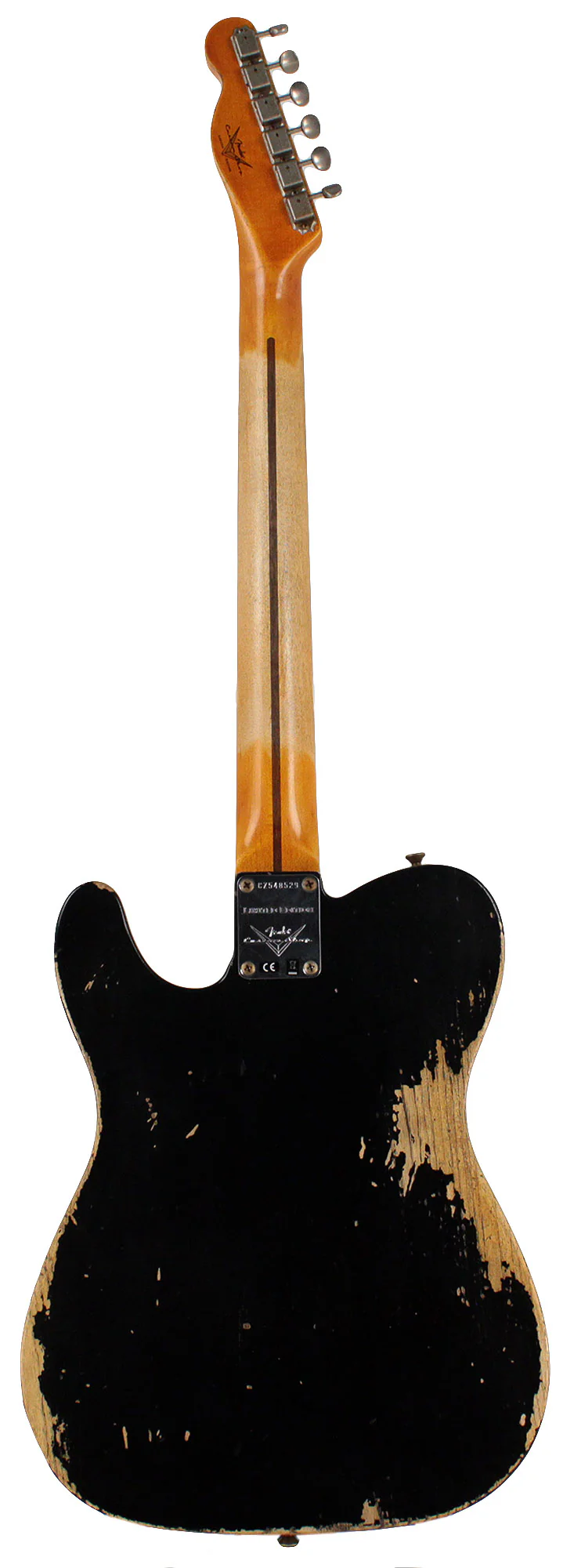 Fender Custom Shop Limited '50s Vibra Tele, Heavy Relic, Aged Black - Image 8