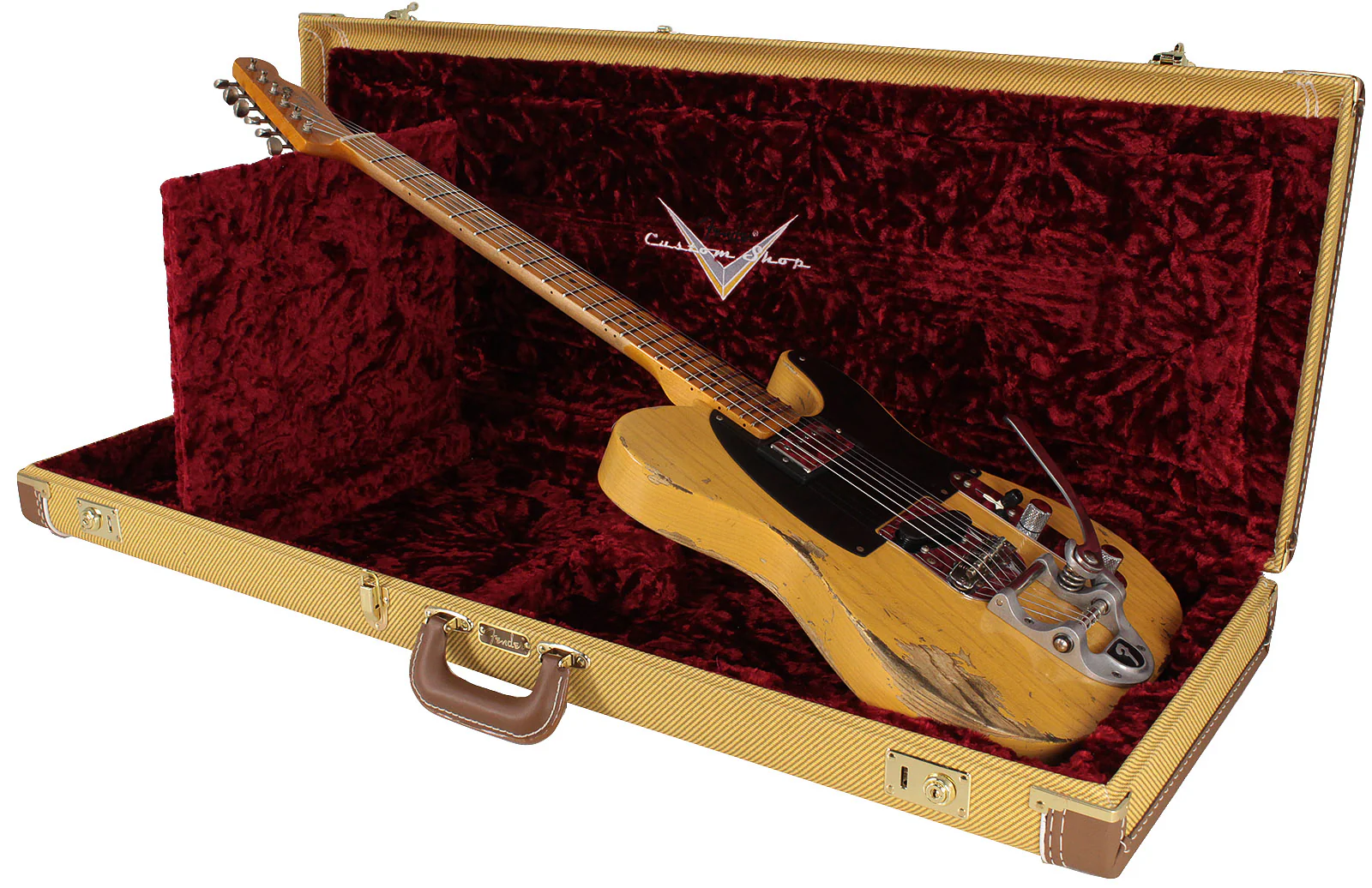Fender Custom Shop Limited '50s Vibra Tele, Heavy Relic, Aged Butterscotch Blonde - Image 9
