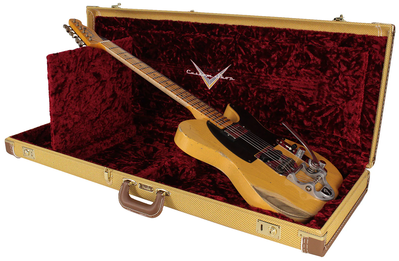 Fender Custom Shop Limited 50s Vibra Tele, Heavy Relic, Aged Butterscotch Blonde - Image 10