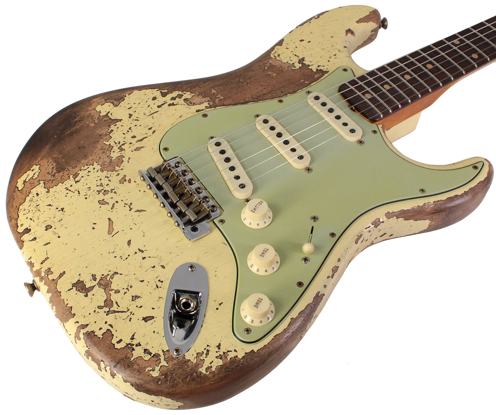 Fender Custom Shop Limited '60 Dual-Mag II Strat, Super Heavy Relic, Aged Vintage White - Image 2