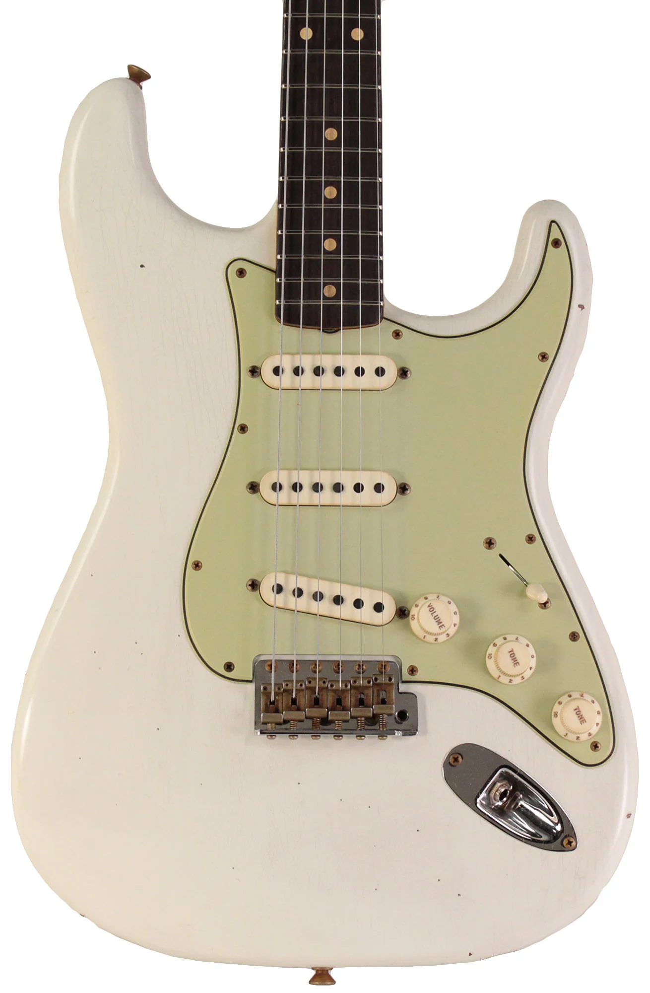 Fender Custom Shop Limited 62/63 Strat Journeyman Relic Guitar, Aged Olympic White - Image 5
