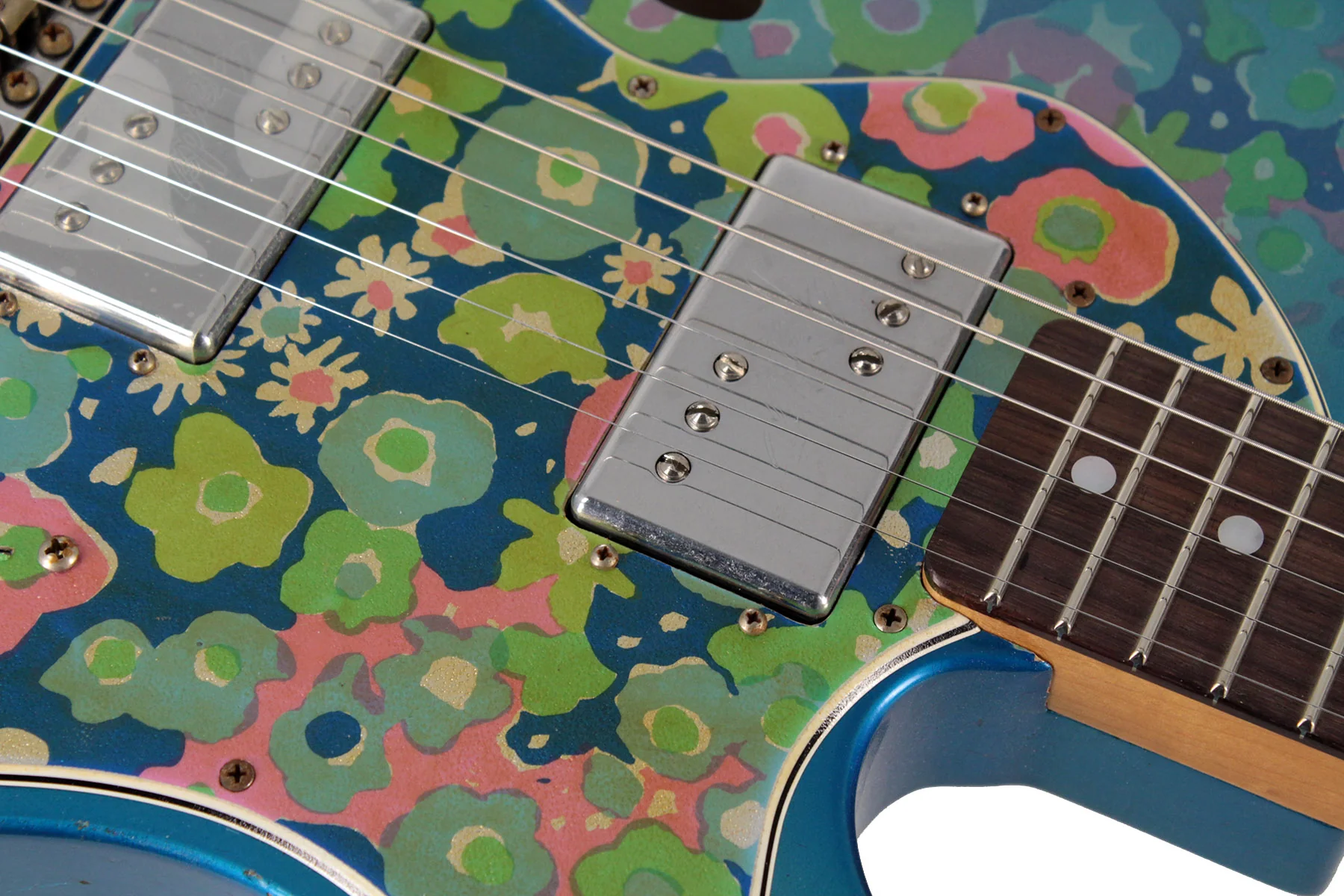 Fender Custom Shop Limited '72 Telecaster Thinline, Aged Blue Flower, Relic - Image 4