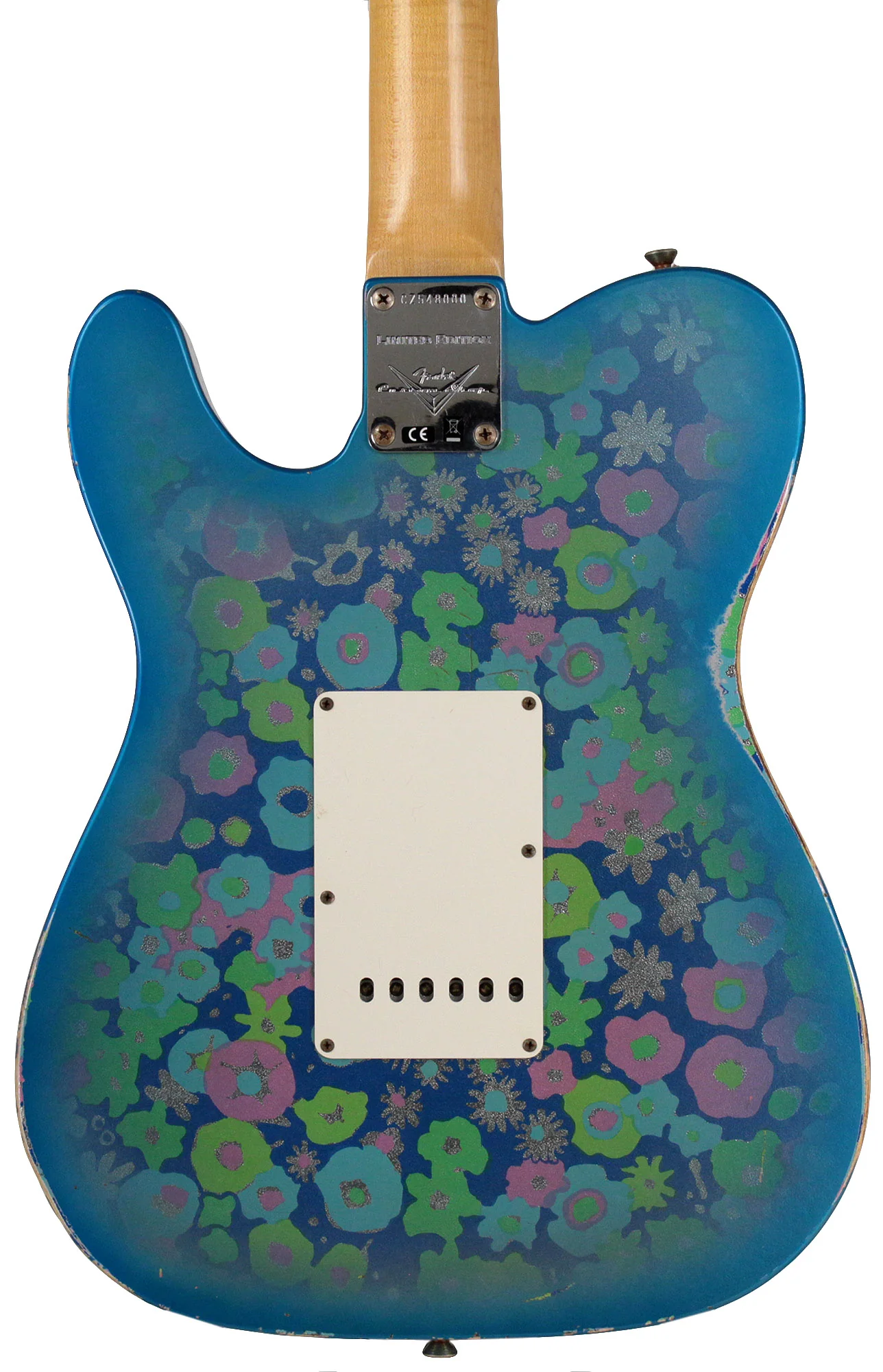 Fender Custom Shop Limited '72 Telecaster Thinline, Aged Blue Flower, Relic - Image 7