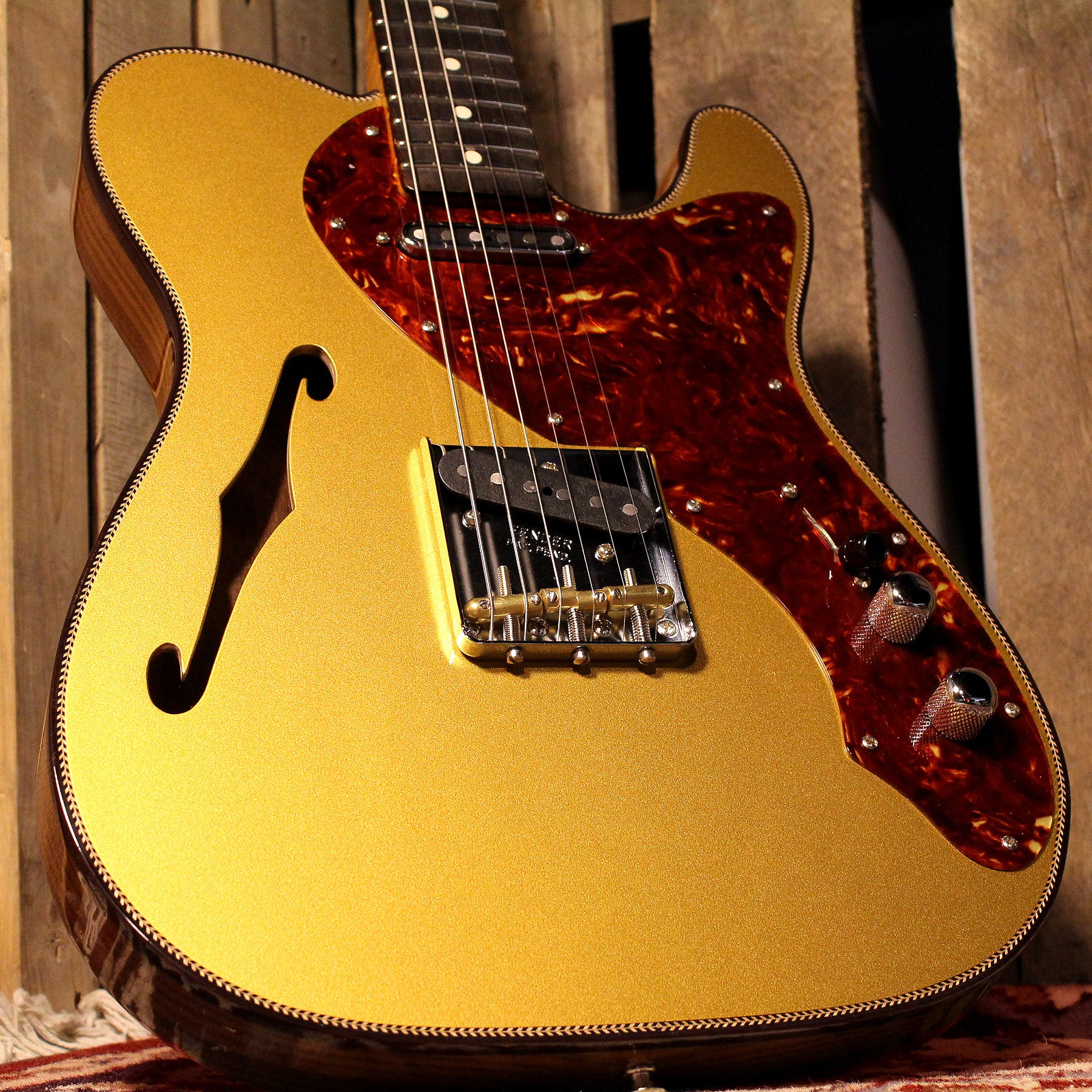 Fender Custom Shop Limited Artisan Thinline Telecaster - Aged Aztec Gold - Image 13