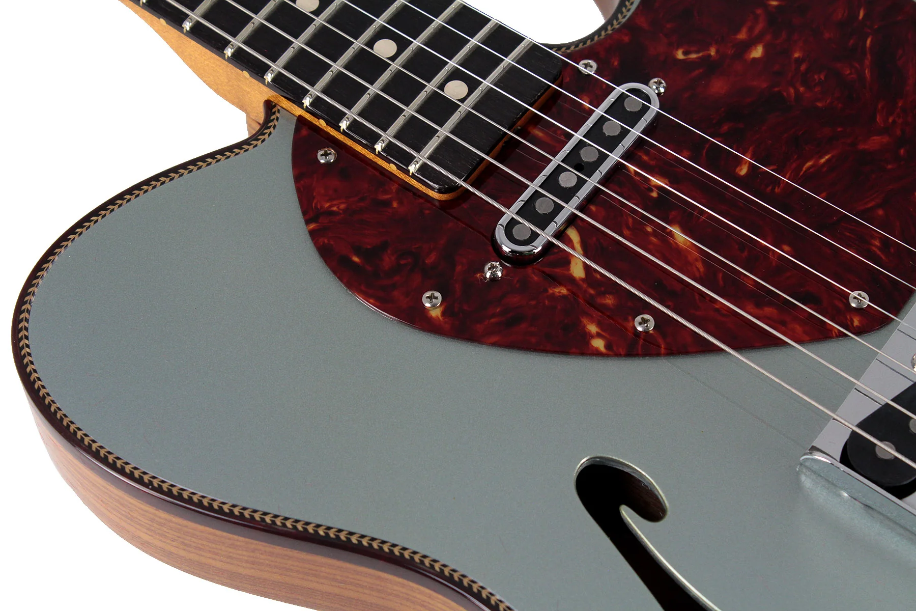 Fender Custom Shop Limited Artisan Thinline Telecaster - Faded, Aged Ice Blue Metallic - Image 5