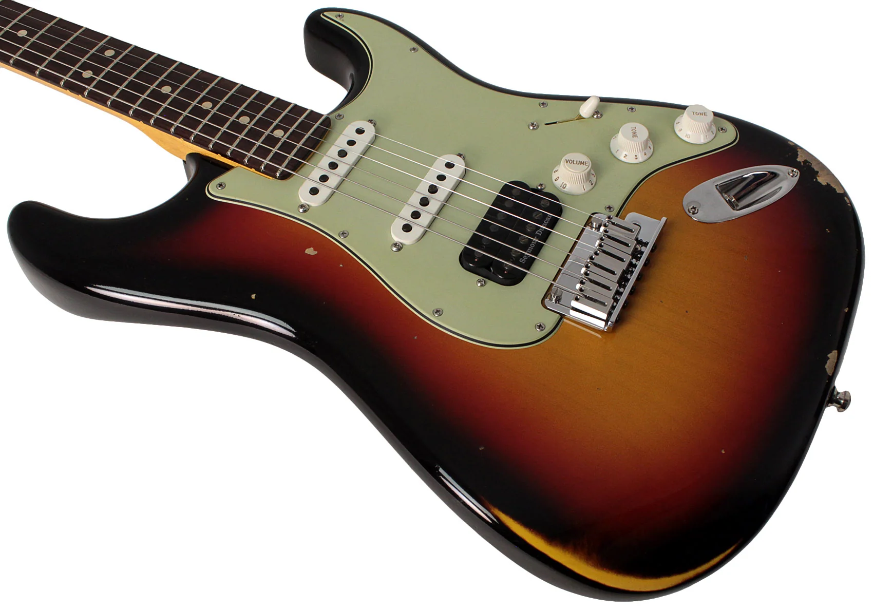 Fender Custom Shop Limited Custom Deluxe HSS S-1 Stratocaster, Relic, 3-Tone Sunburst - Image 4