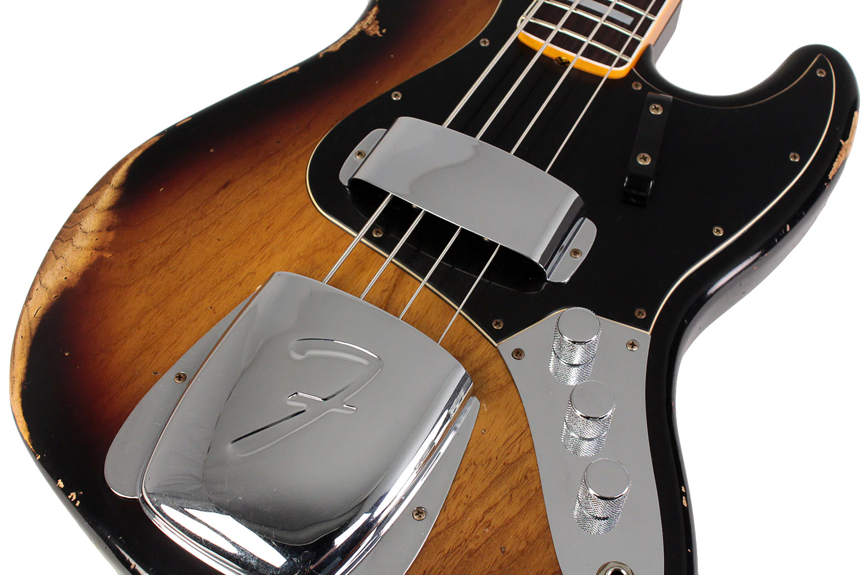 Fender Custom Shop Limited Custom Jazz Bass, Heavy Relic, Faded Aged 3-Color Sunburst - Image 3