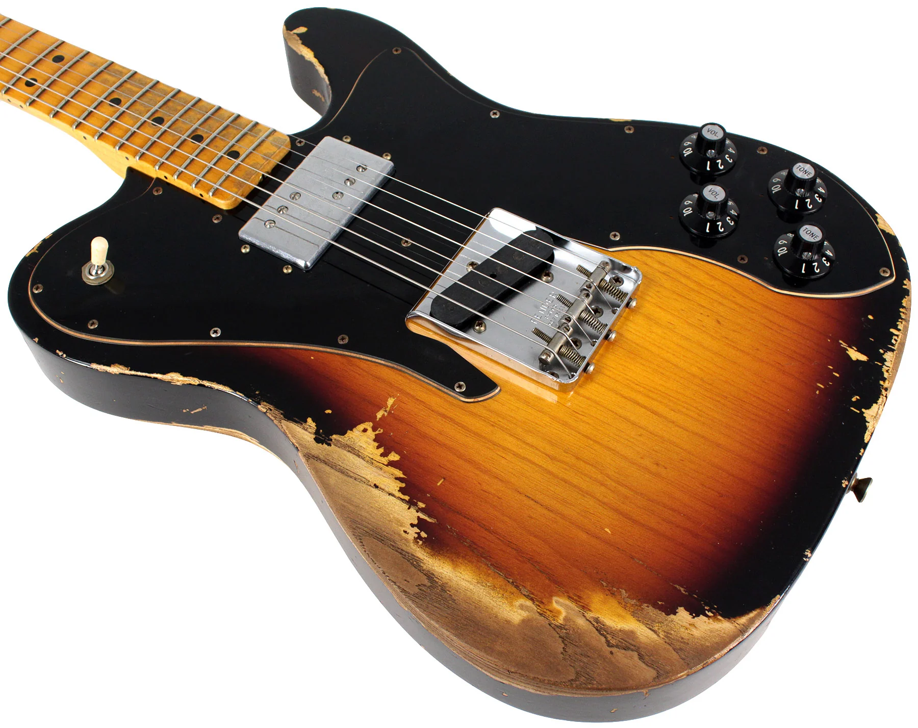 Fender Custom Shop Limited '70's HS Tele Custom, Heavy Relic, Aged, Faded 3 Tone Sunburst - Image 4