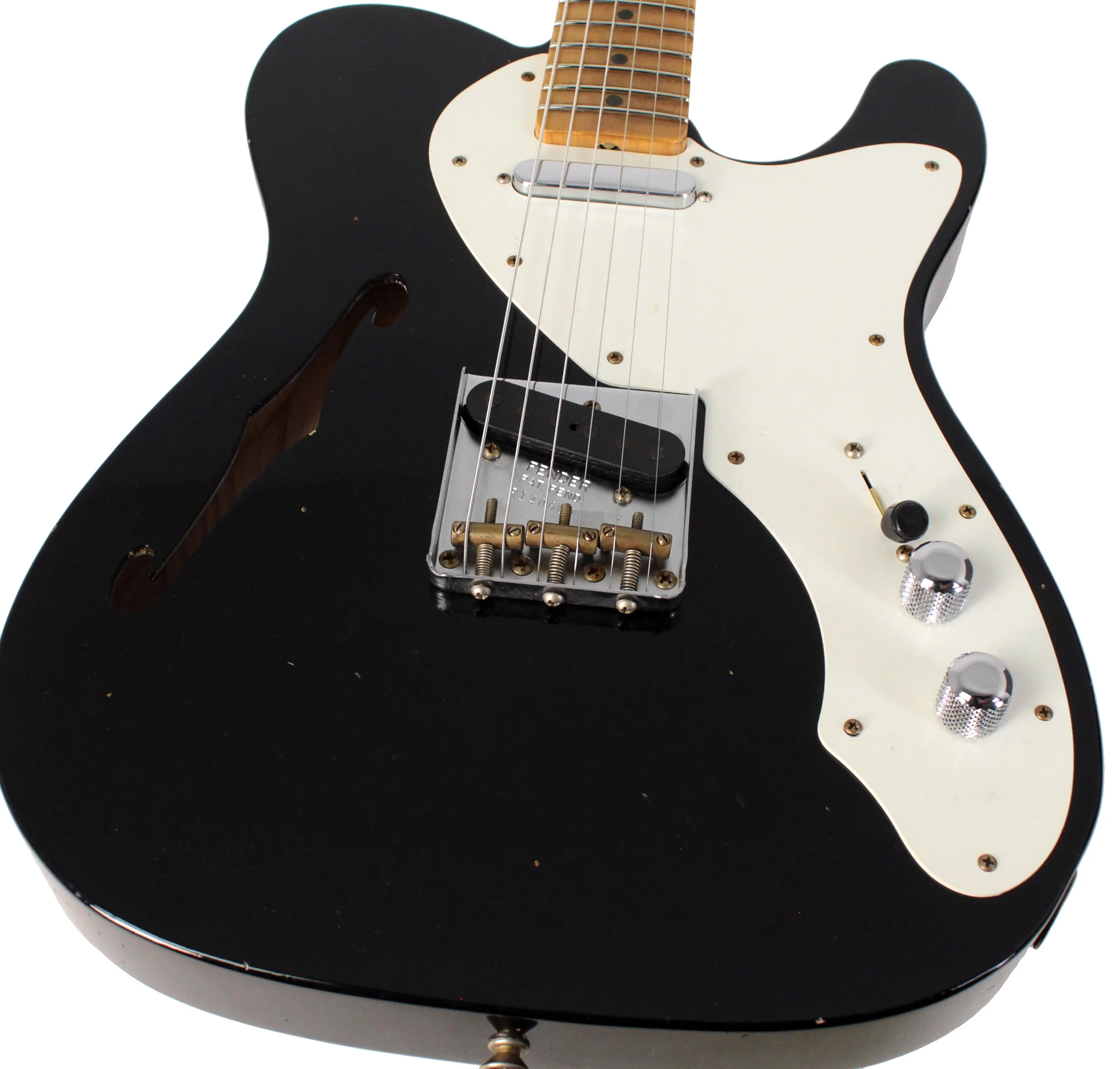 Fender Custom Shop Limited NAMM '50s Thinline Telecaster Guitar, Journeyman Relic, Black - Image 3