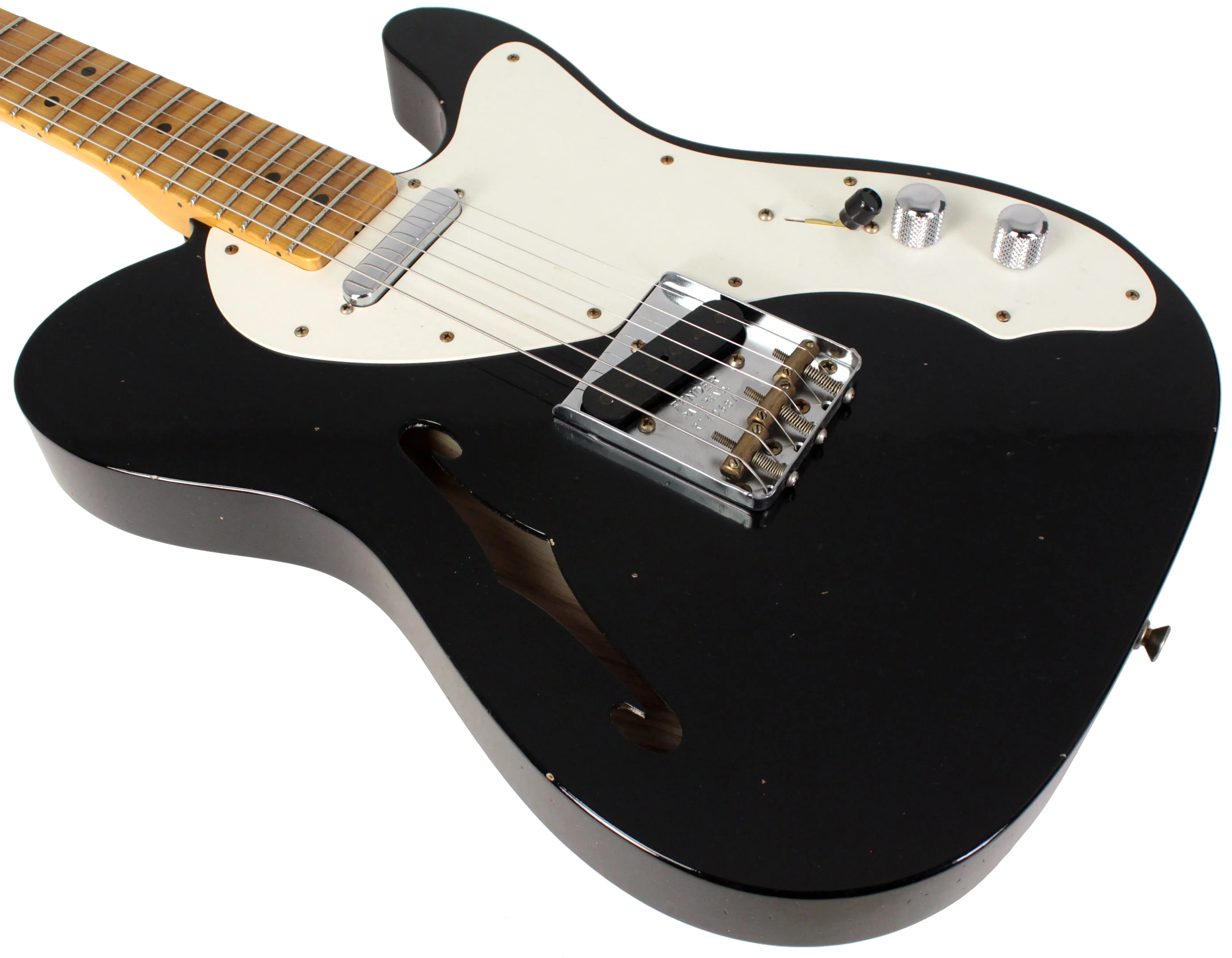 Fender Custom Shop Limited NAMM '50s Thinline Telecaster Guitar, Journeyman Relic, Black - Image 4