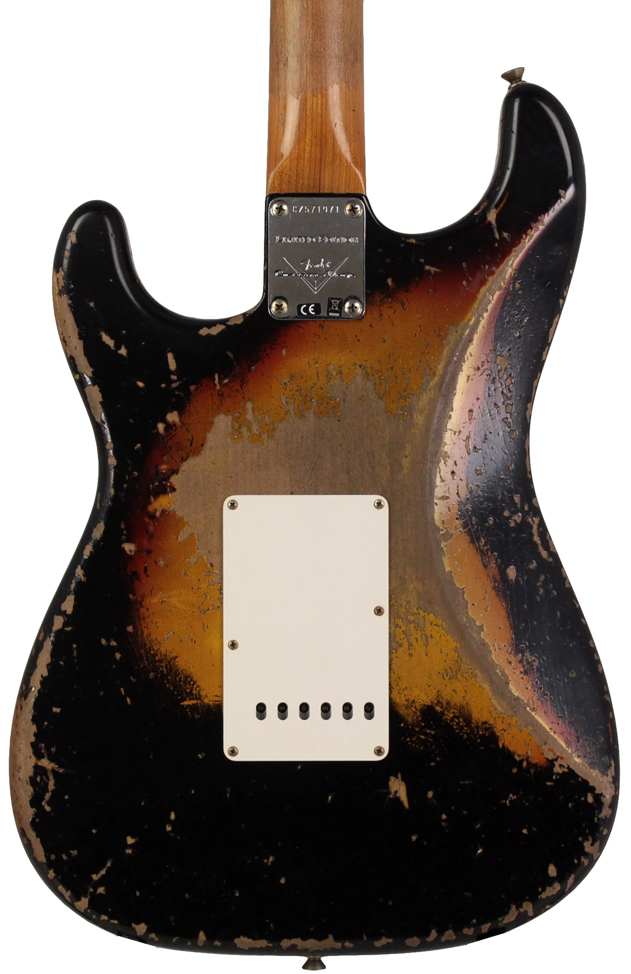 Fender Custom Shop Limited Roasted '61 Strat, Super Heavy Relic, Aged Black over 3-Color Burst - Image 6