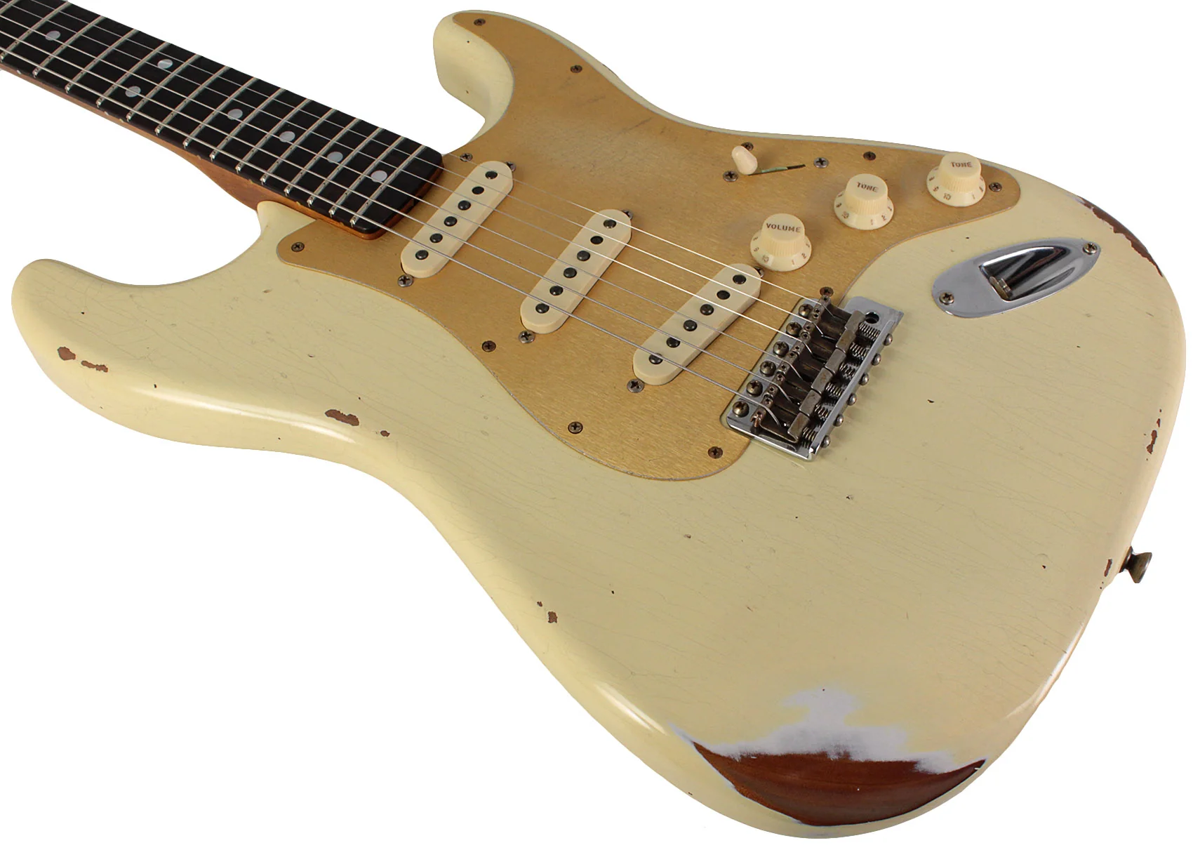 Fender Custom Shop Limited Roasted Big Head Stratocaster, Relic, Aged Vintage White - Image 4