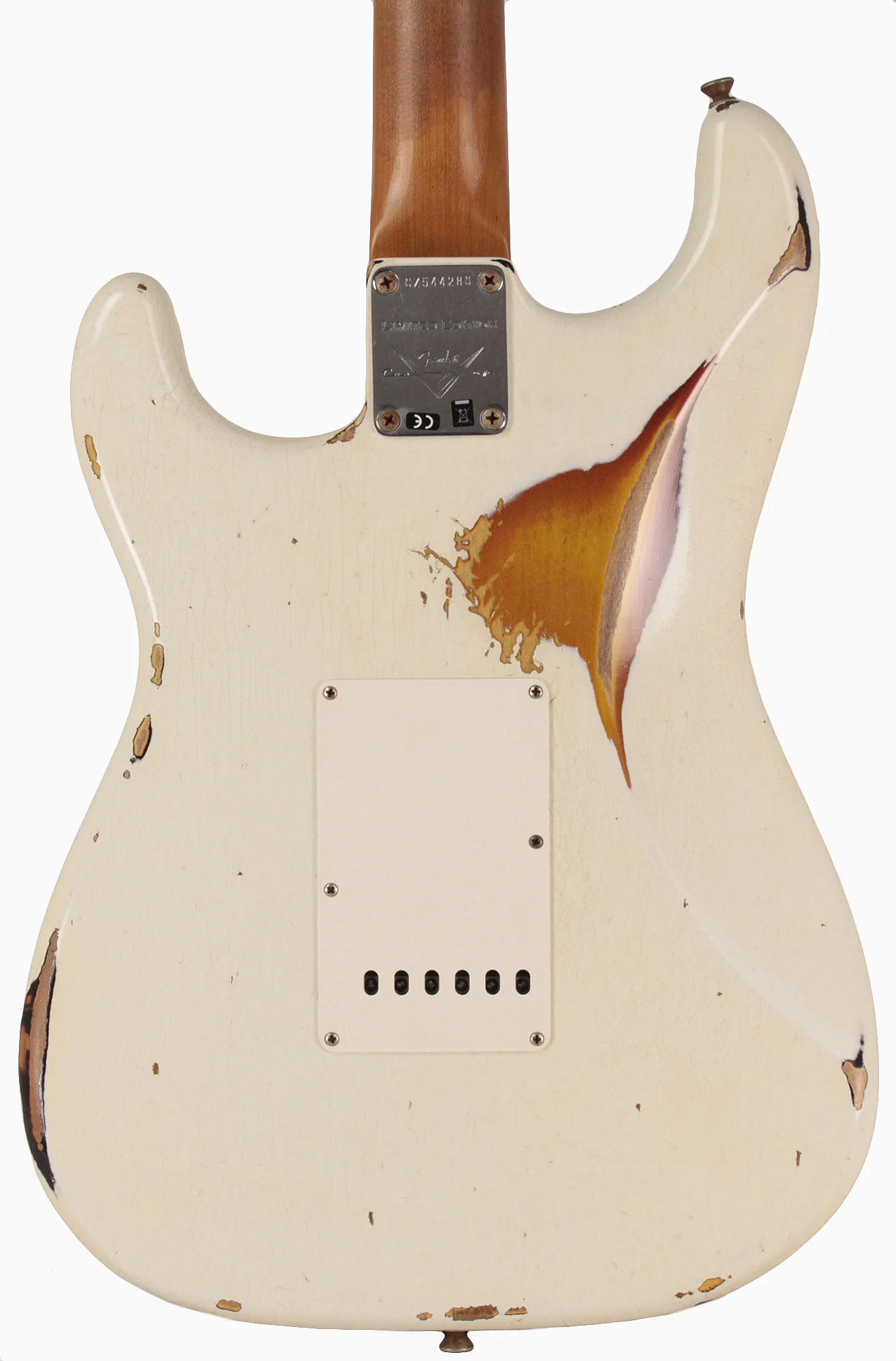 Fender Custom Shop Limited Roasted Poblano Strat, Heavy Relic, Aged Olympic White over 3TS - Image 4