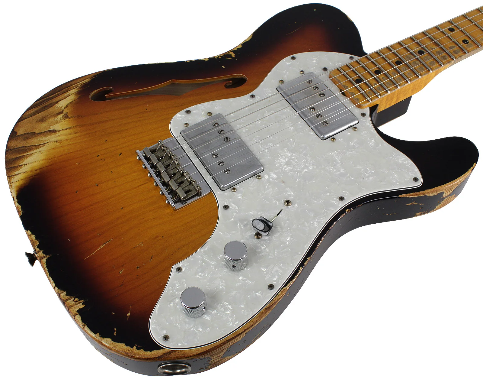 Fender Custom Shop LTD 72 Thinline Telecaster,  Heavy Relic, Faded Aged 3 Tone Burst - Image 2
