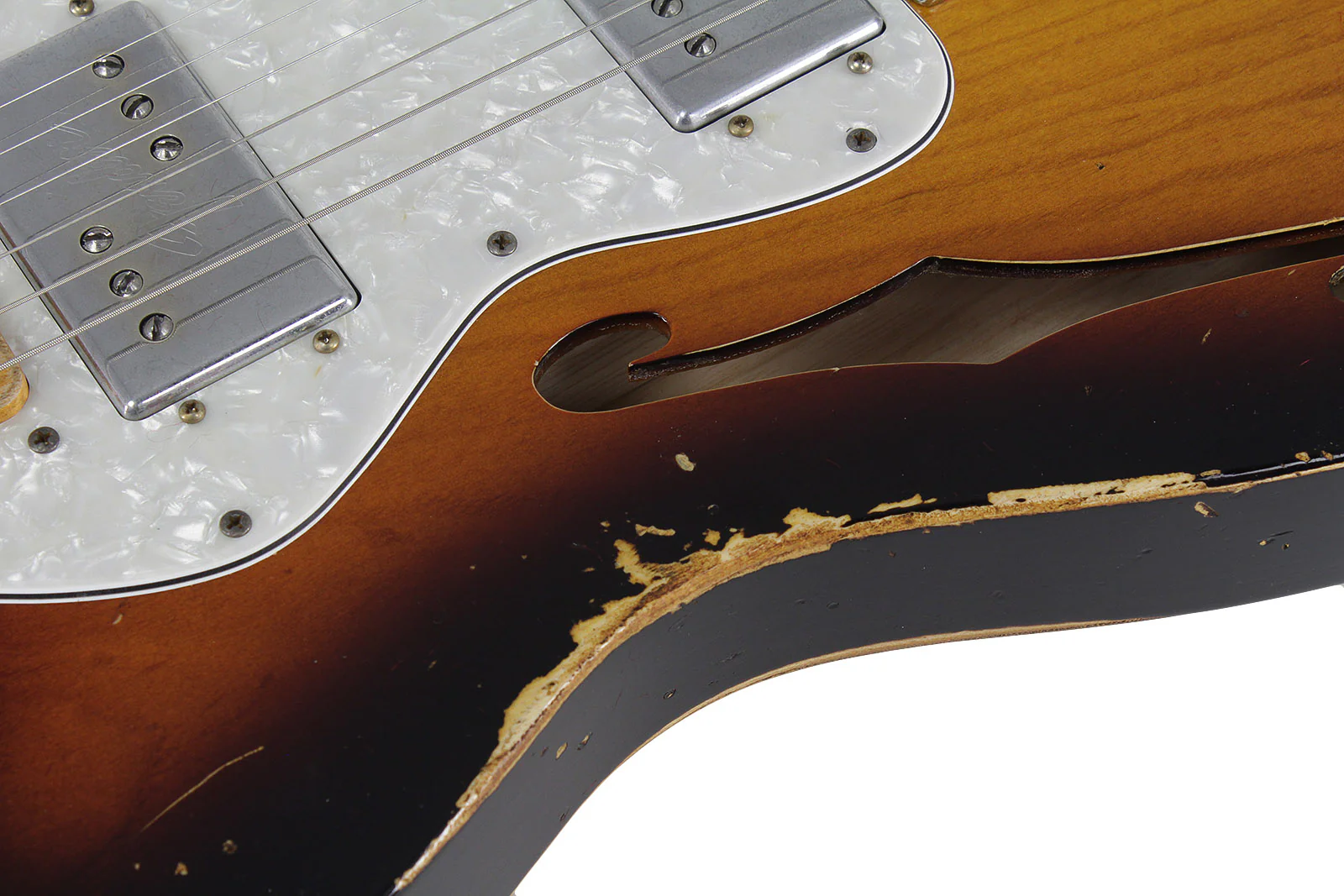 Fender Custom Shop LTD 72 Thinline Telecaster,  Heavy Relic, Faded Aged 3 Tone Burst - Image 6