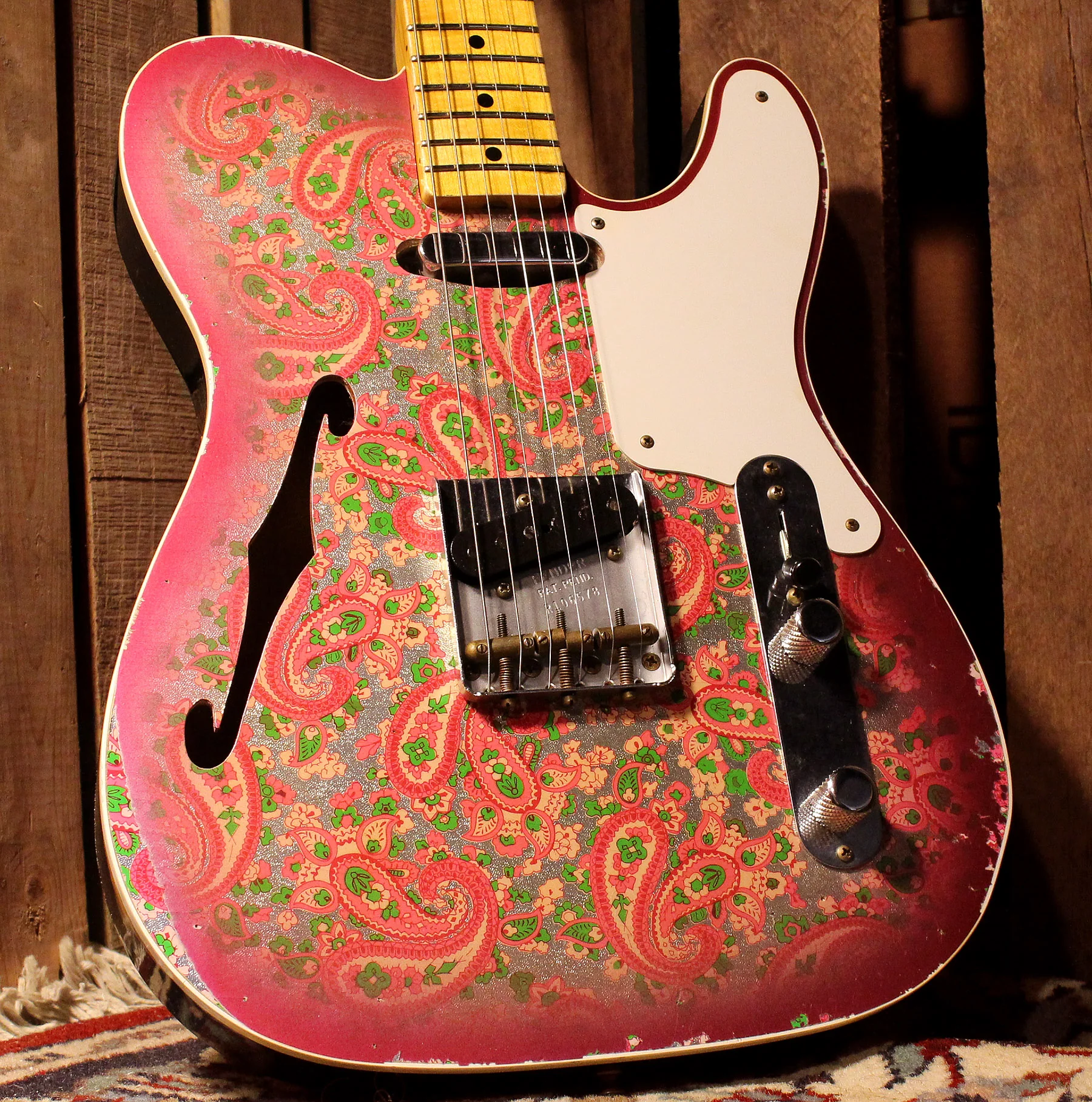 Fender Custom Shop LTD Double Esquire Thinline Custom Relic, Aged Pink Paisley - Image 11