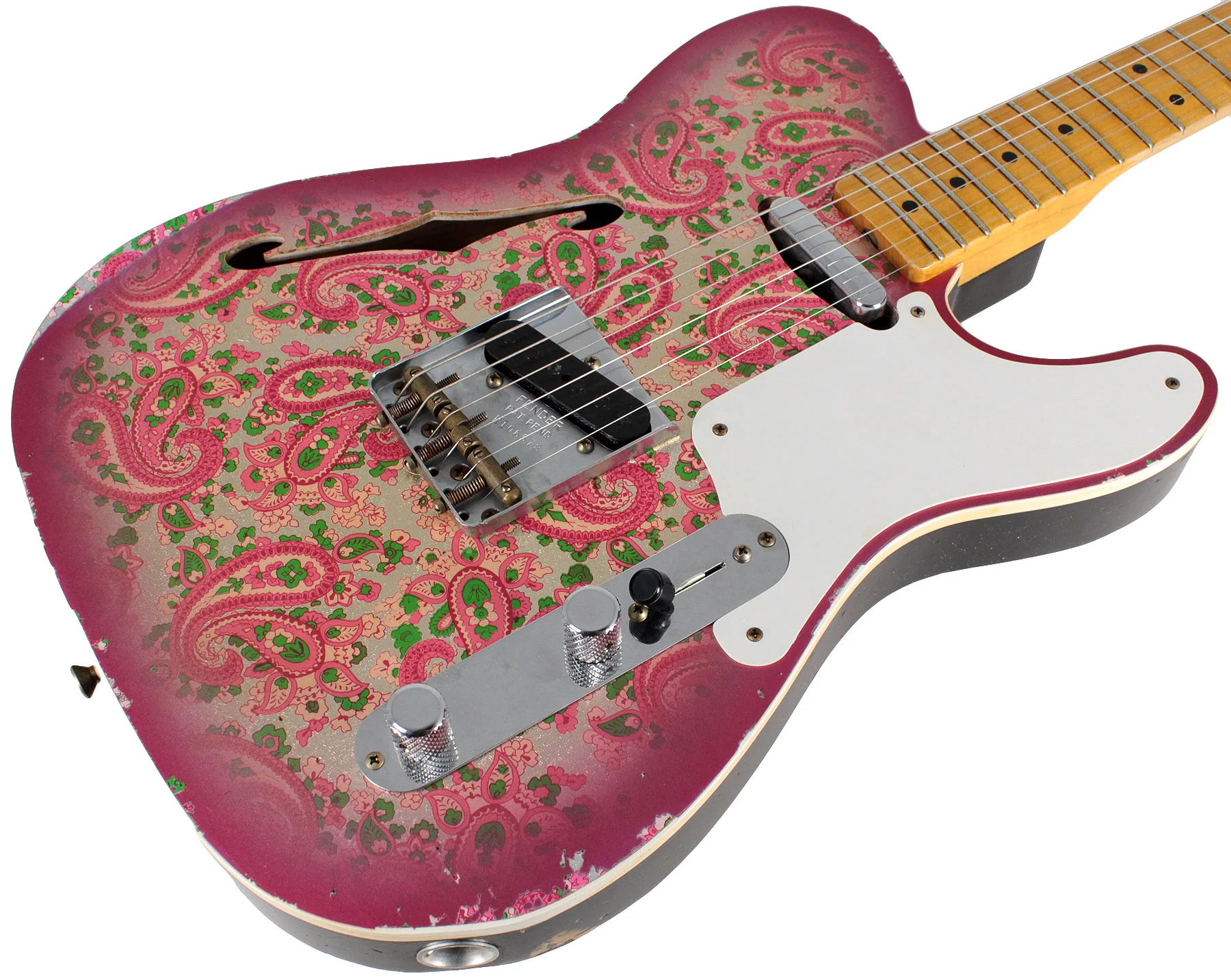 Fender Custom Shop LTD Double Esquire Thinline Custom Relic, Aged Pink Paisley - Image 2