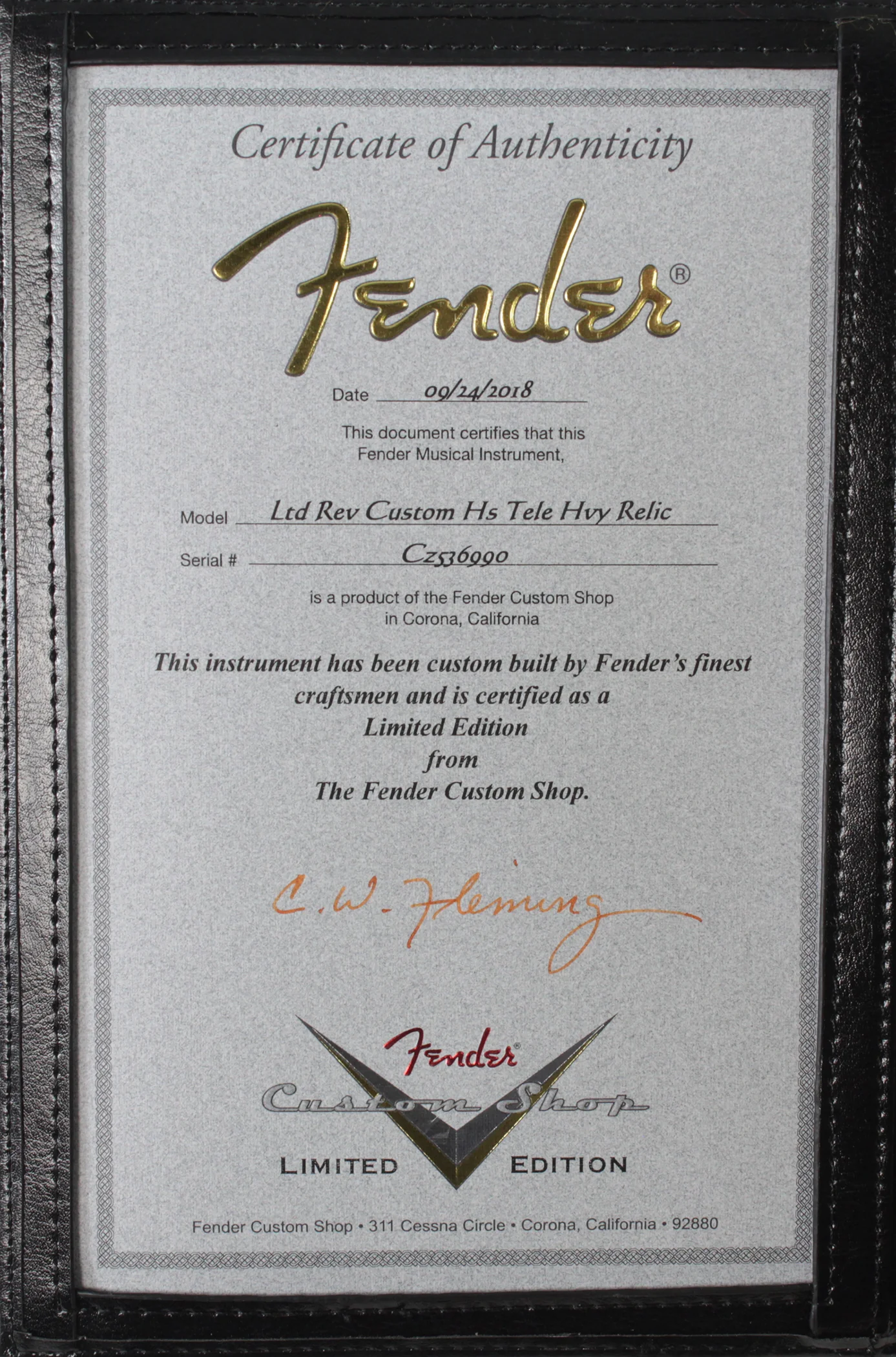 Fender Custom Shop Ltd Heavy Relic Reverse Custom HS Tele, Black o/ 3TS - Image 8