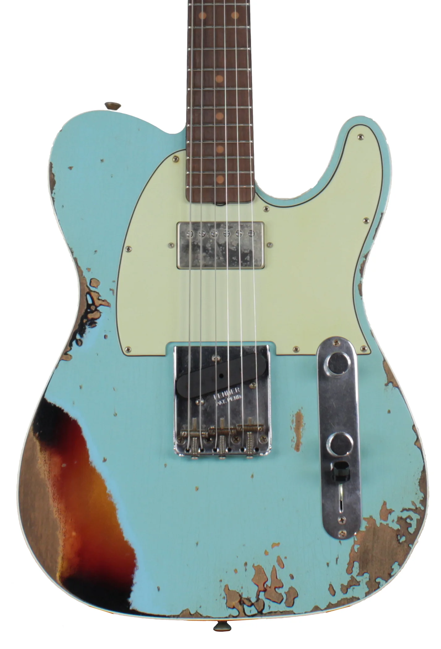 Fender Custom Shop Ltd Heavy Relic Reverse Custom HS Tele, Daphne Blue o/ 3TS - Image 2