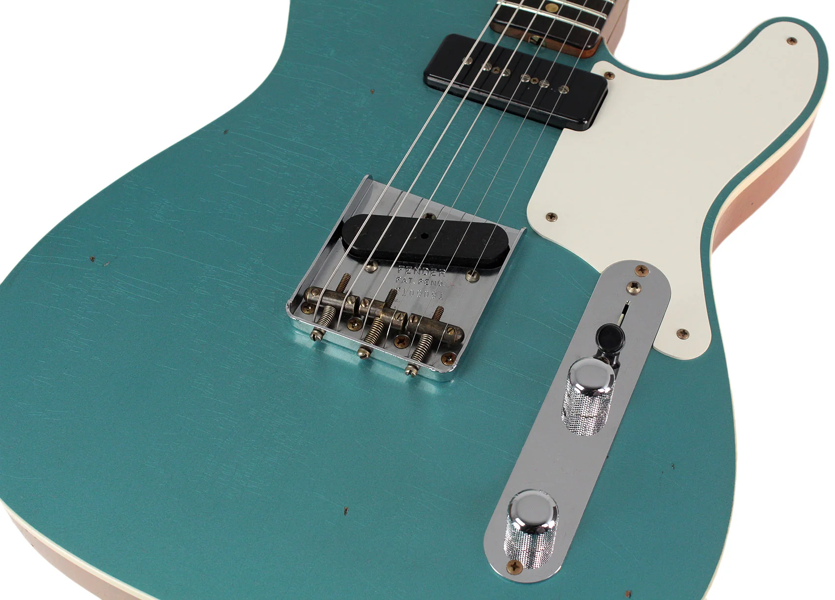 Fender Custom Shop LTD P90 Maho Telecaster, Journeyman Relic, Aged Teal Green Metallic - Image 3