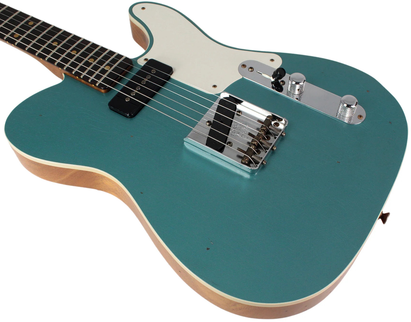 Fender Custom Shop LTD P90 Maho Telecaster, Journeyman Relic, Aged Teal Green Metallic - Image 4