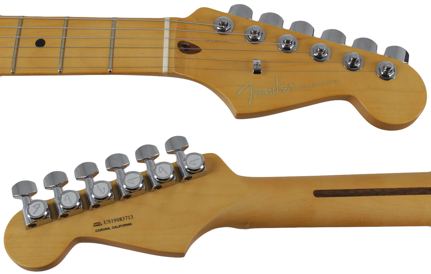 Fender American Ultra Stratocaster HSS, Maple, Texas Tea - Image 9