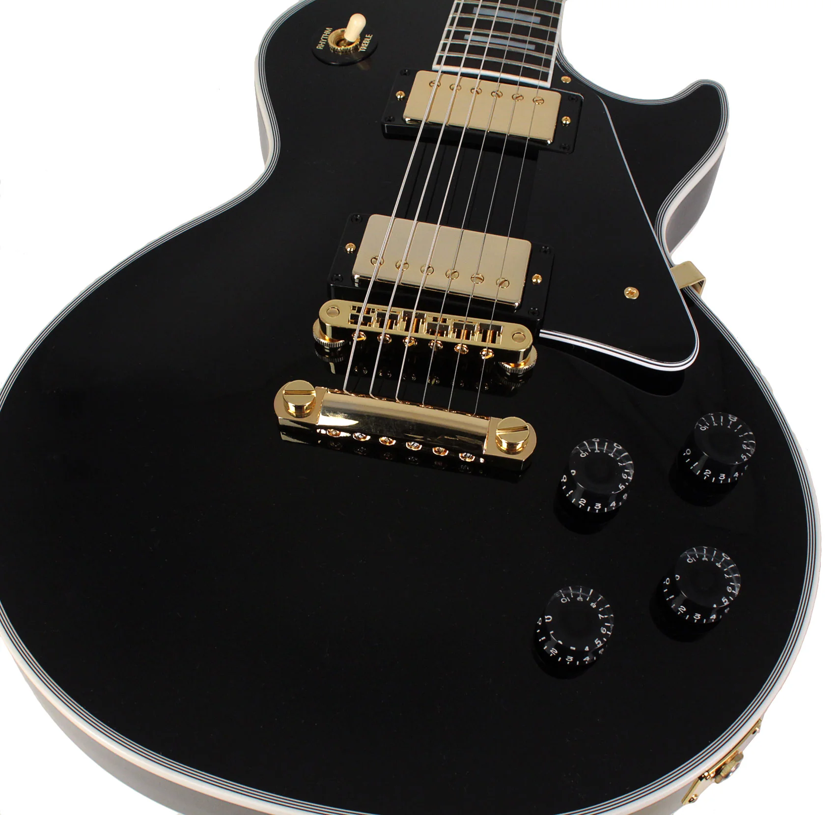 Gibson Custom Shop Les Paul Custom Guitar, Gloss, Ebony Black - Image 3