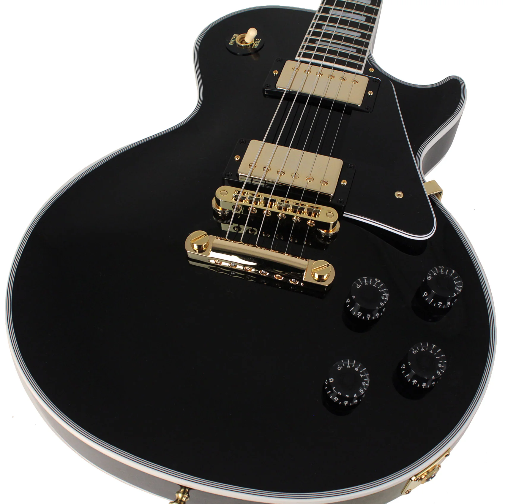 Gibson Custom Shop Les Paul Custom Guitar, Gloss, Ebony Black - Image 3