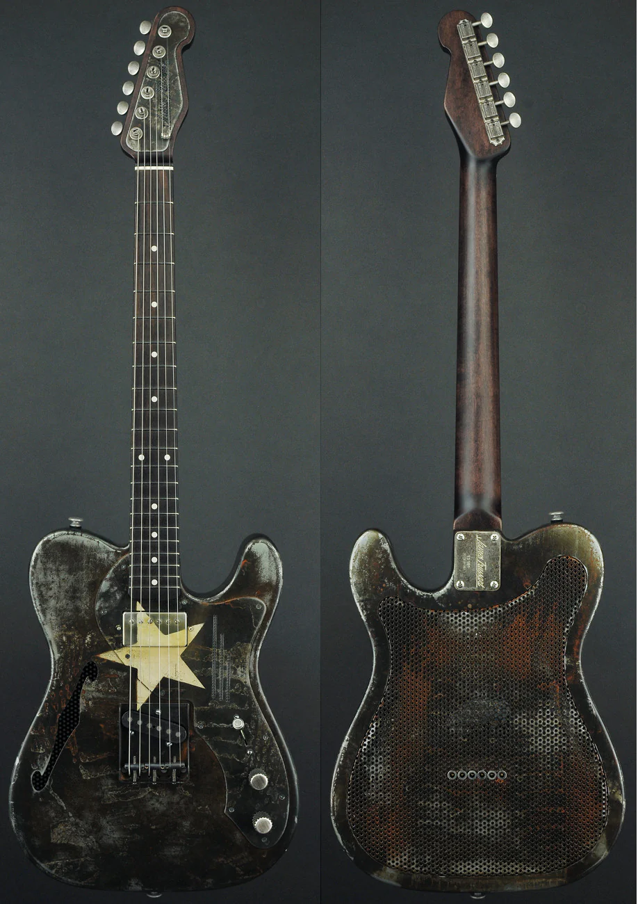 Trussart Deluxe Steelcaster Guitar Cream Star - Image 6