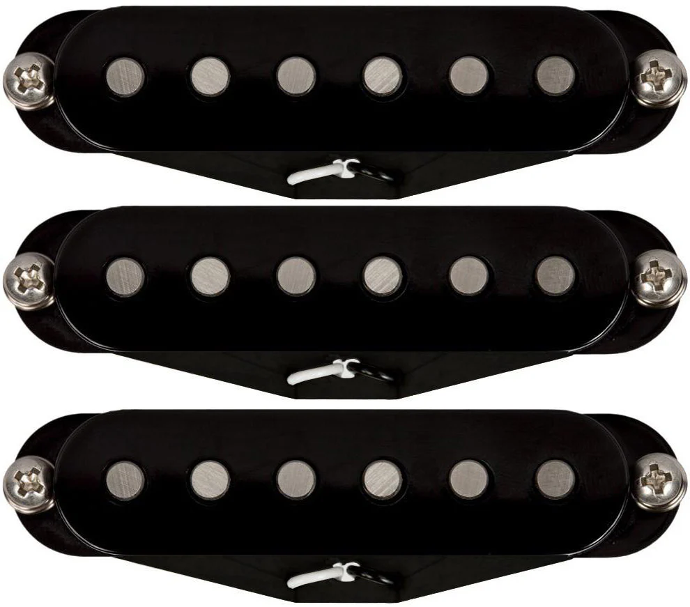Lollar Strat Dirty Blonde Pickup Set, Black