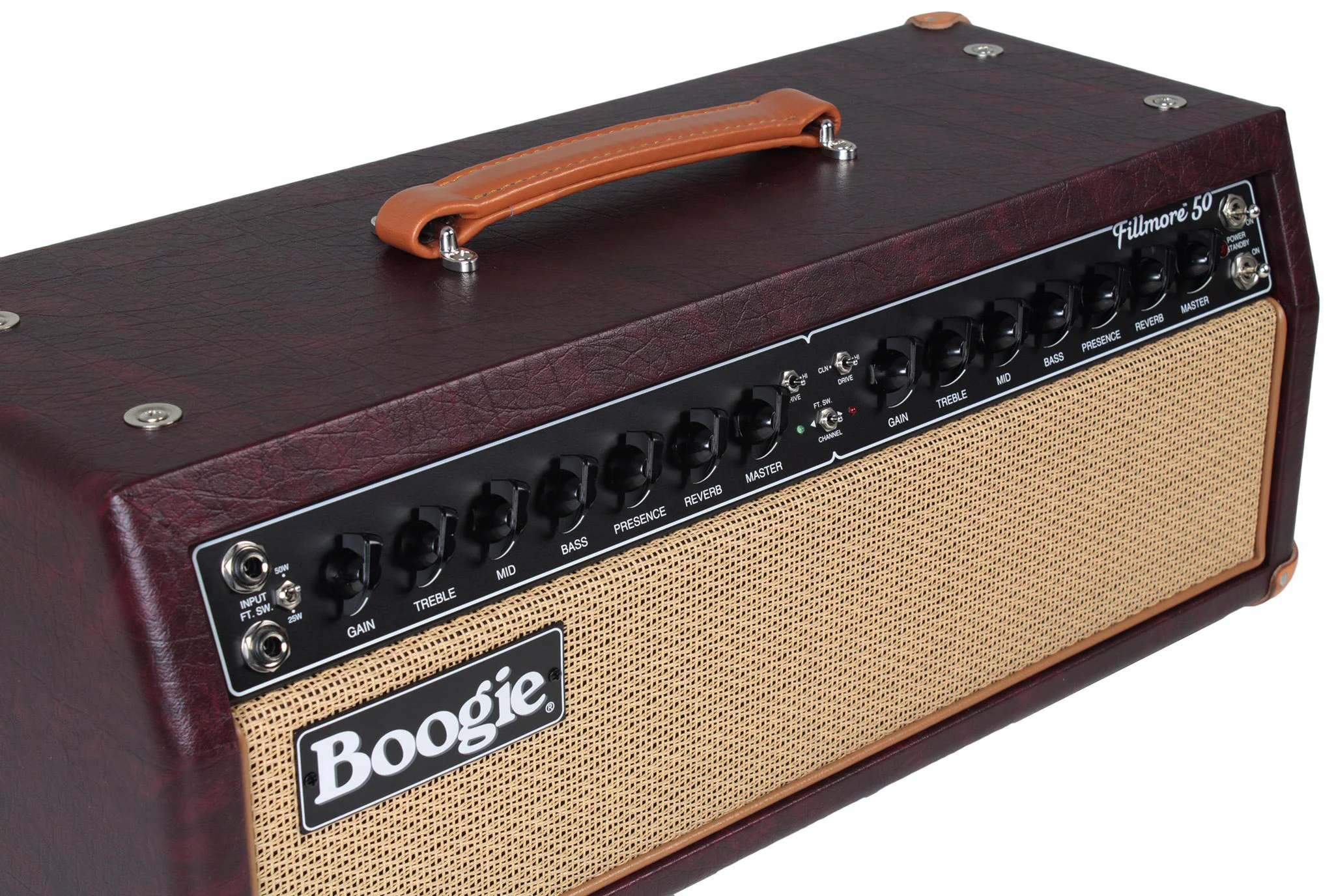 Mesa Boogie Fillmore 50 Head, 1x12 Boogie 23 Cab, Custom Wine, Tan Grille - Image 4