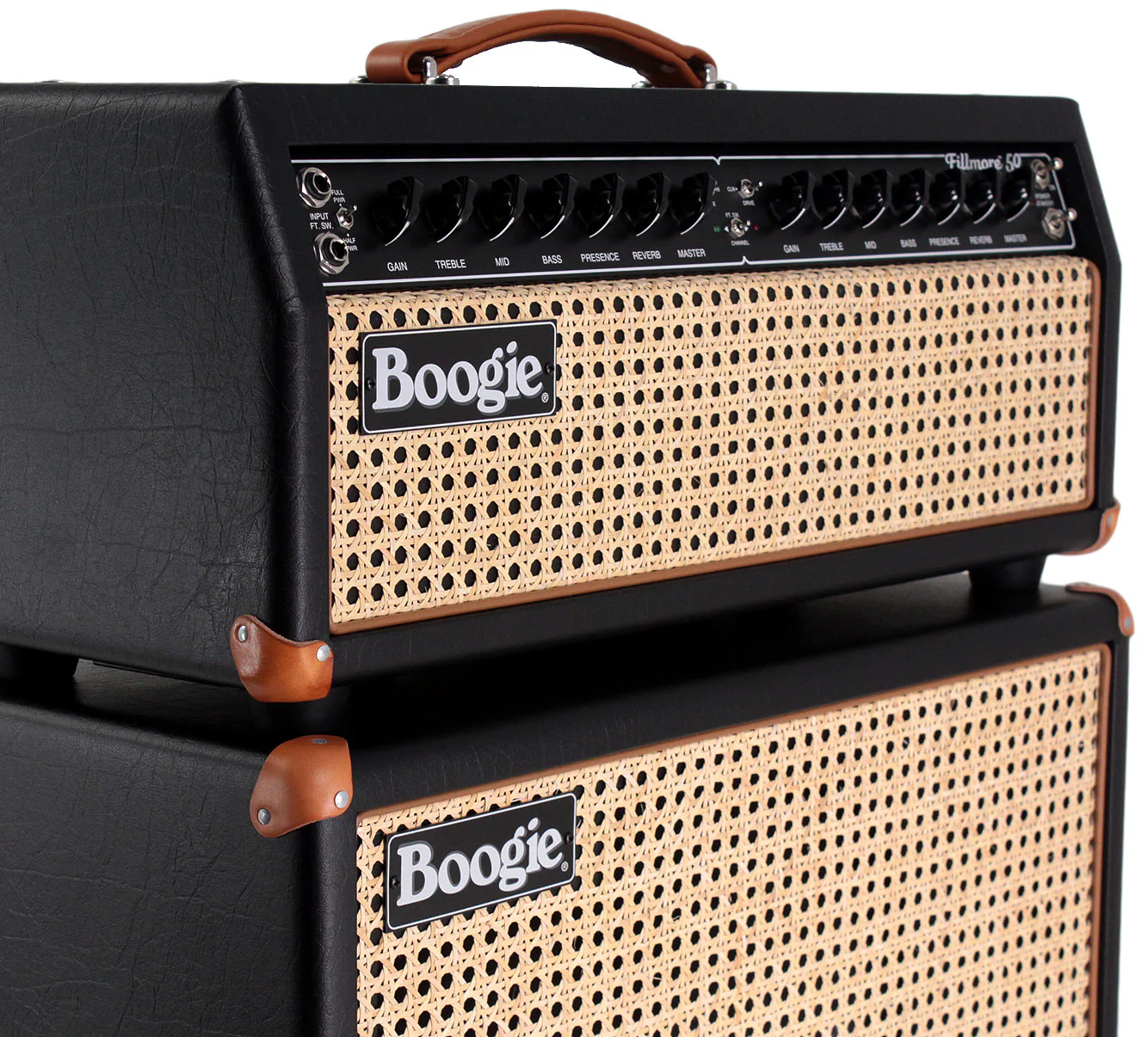 Mesa Boogie Fillmore 50 Head and 1x12 Boogie 23 Cab, Custom Black, Wicker Grille - Image 2