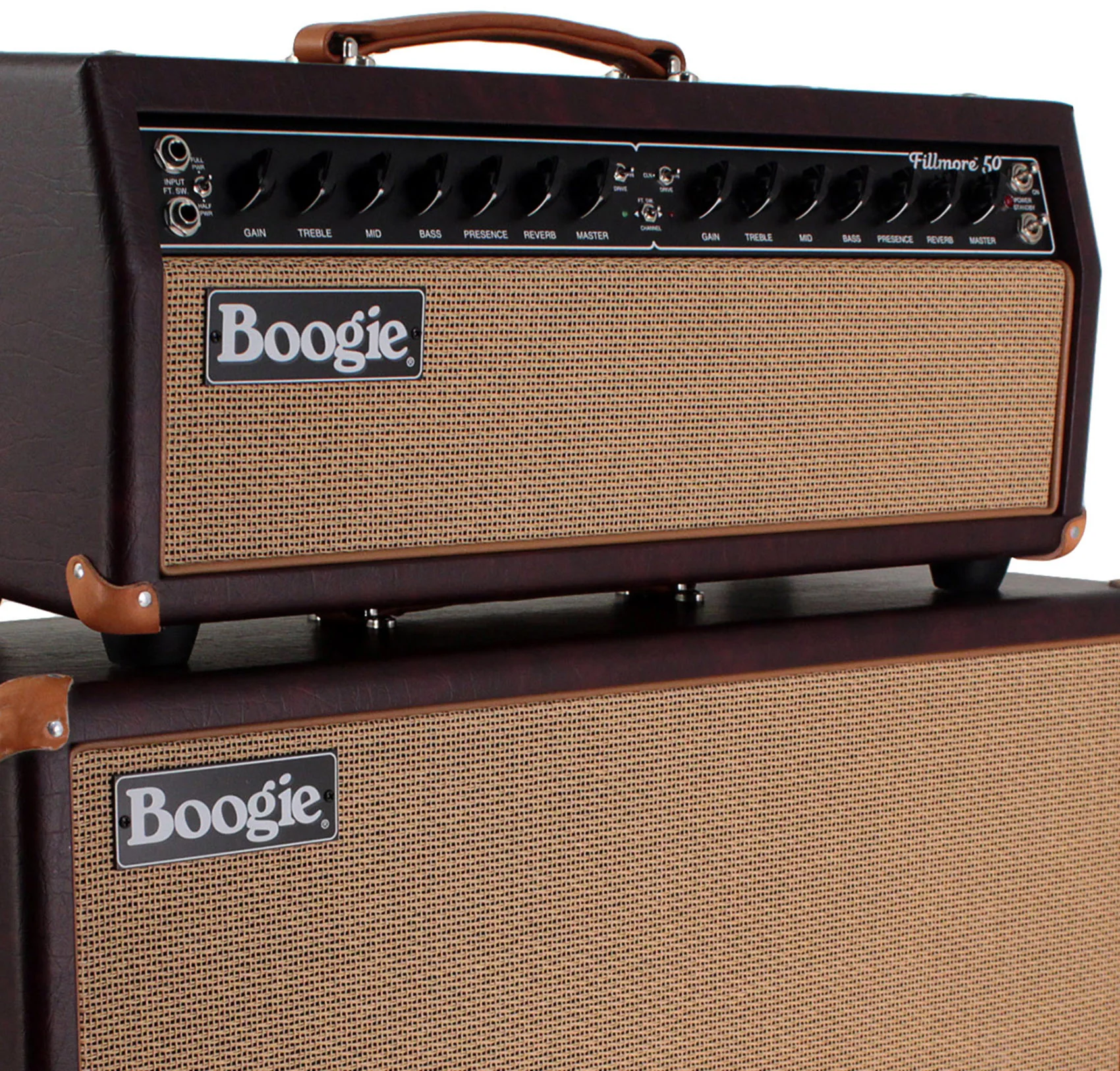 Mesa Boogie Fillmore 50 Head and 2x12 Cab, Custom Wine, Tan Grille - Image 2