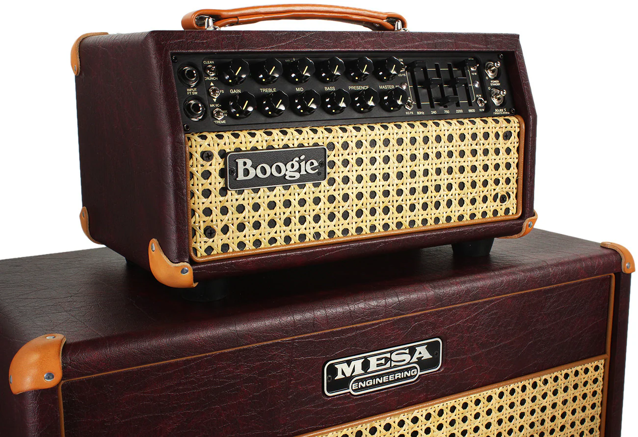 Mesa Boogie Mark Five 25 Head-Cab Set, Wine Taurus, Wicker Grille - Image 4