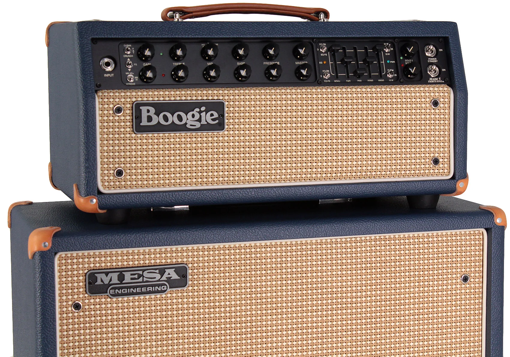 Mesa Boogie Mark Five 35 Head, 1x12 Widebody Cab, Custom Blue Bronco - Image 2