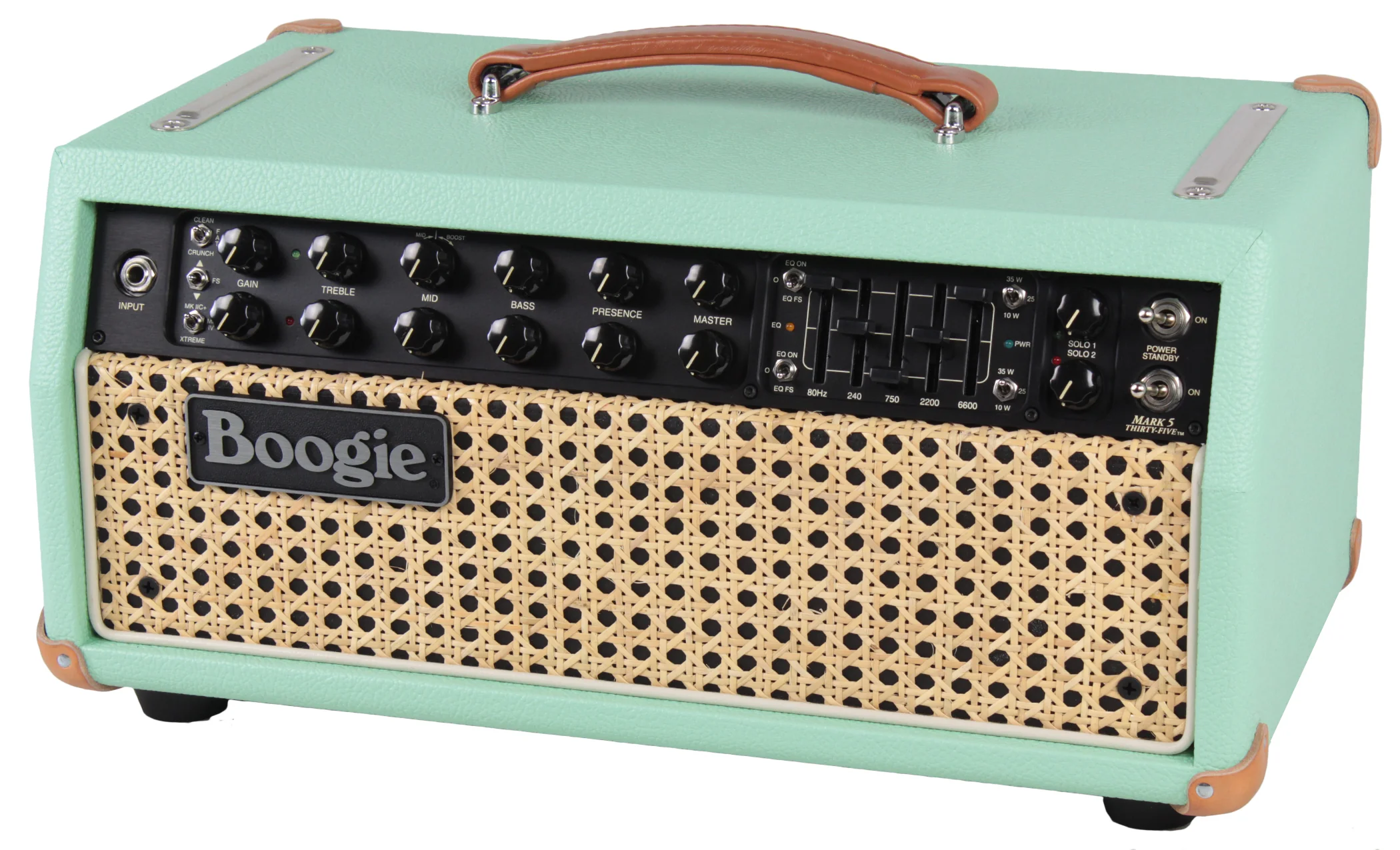 Mesa Boogie Mark Five 35 Head, 1x12 Boogie Widebody Cab, Custom Surf Green, Wicker - Image 5