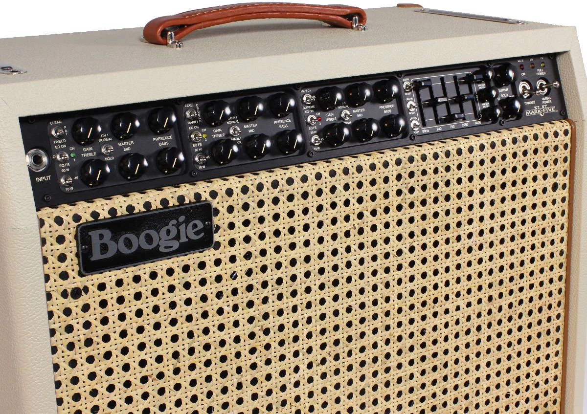 Mesa Boogie Mark V 1x12 Combo, Cream Bronco, Wicker Grille - Image 3