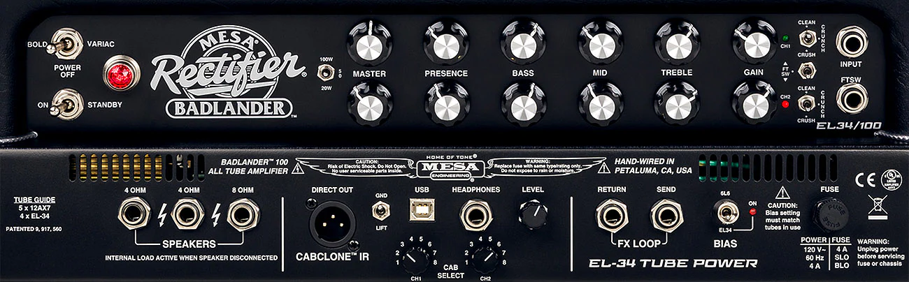 Mesa Boogie Rectifier Badlander 50 Head, Black Bronco - Image 3